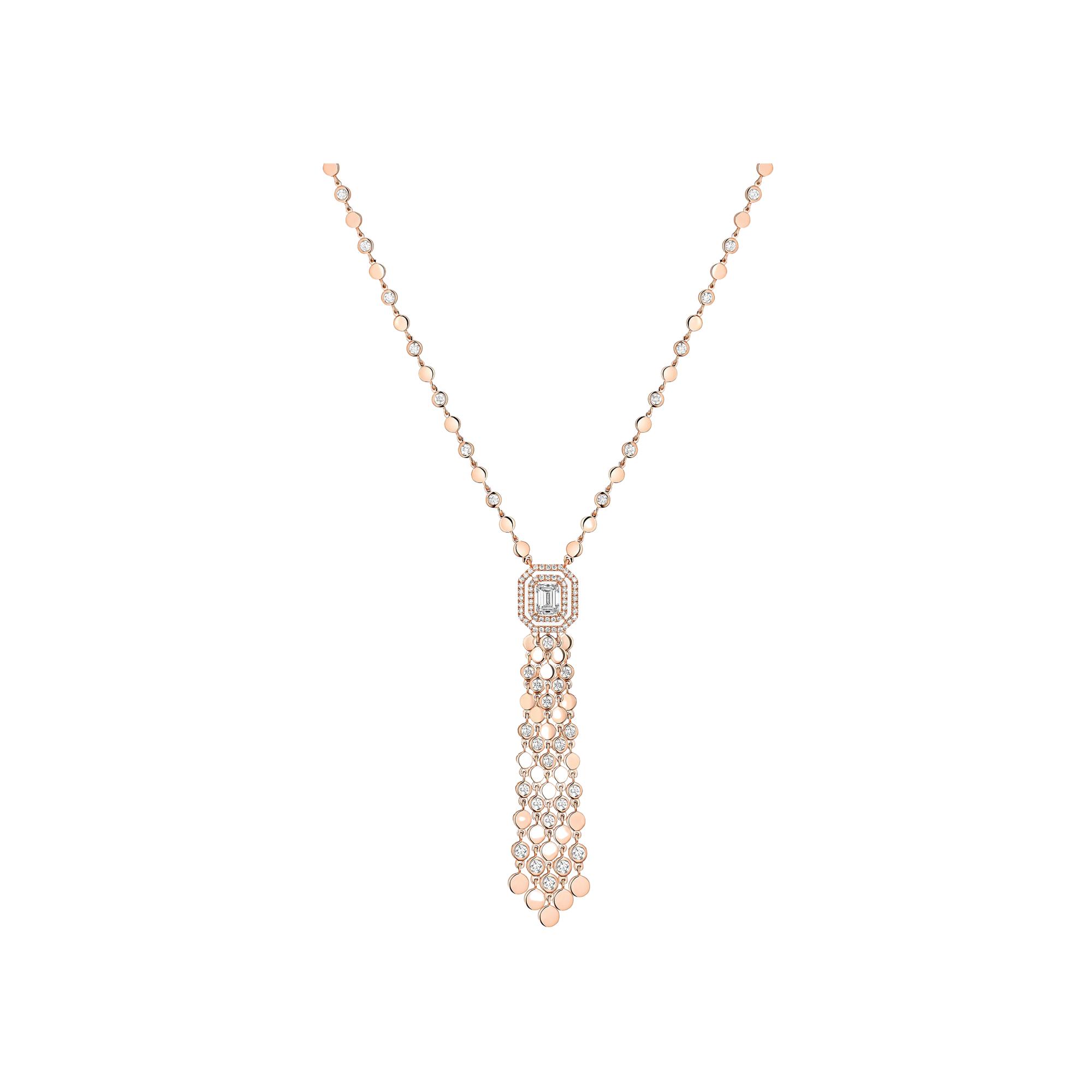 Collier pompon Messika D-Vibes en or rose et diamants 0.40ct