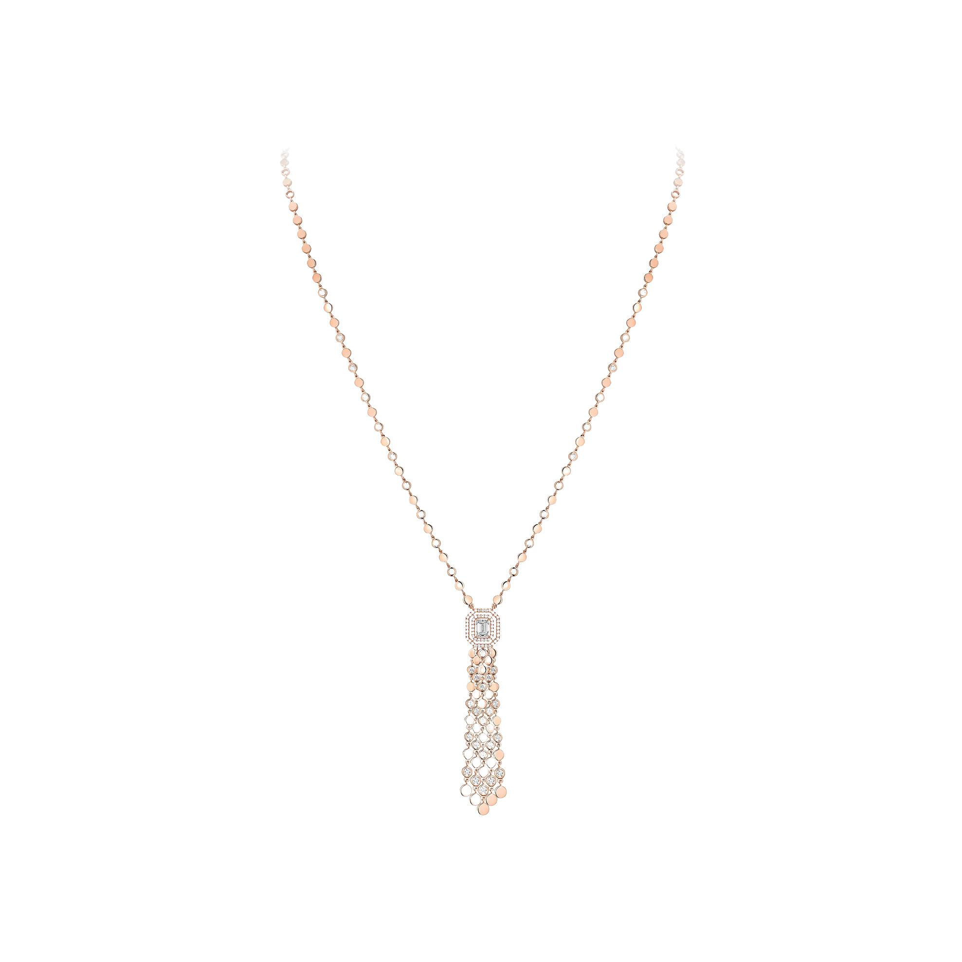 Collier pompon Messika D-Vibes en or rose et diamants 0.40ct