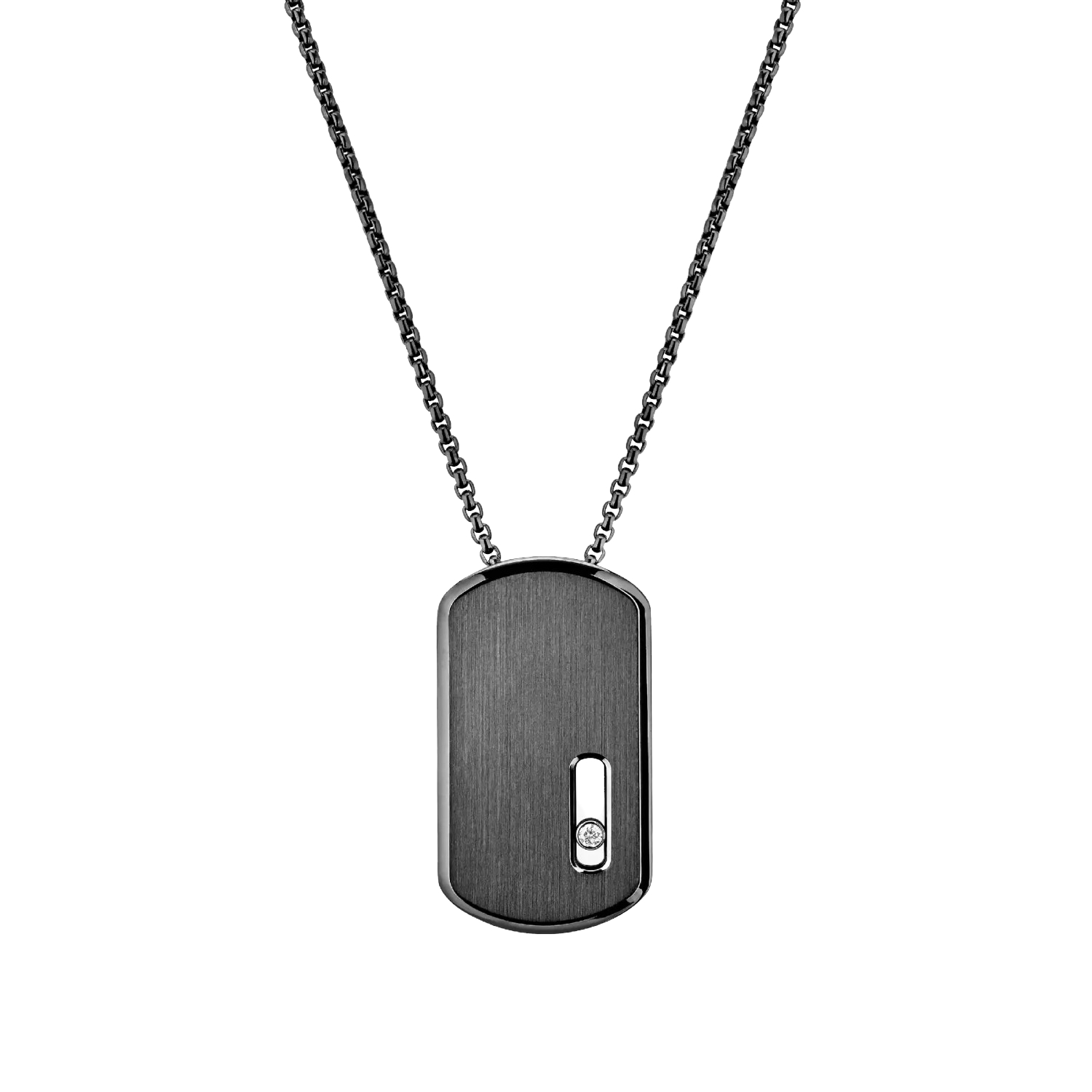 Collier Messika Move Titanium GM en titane graphite et diamant