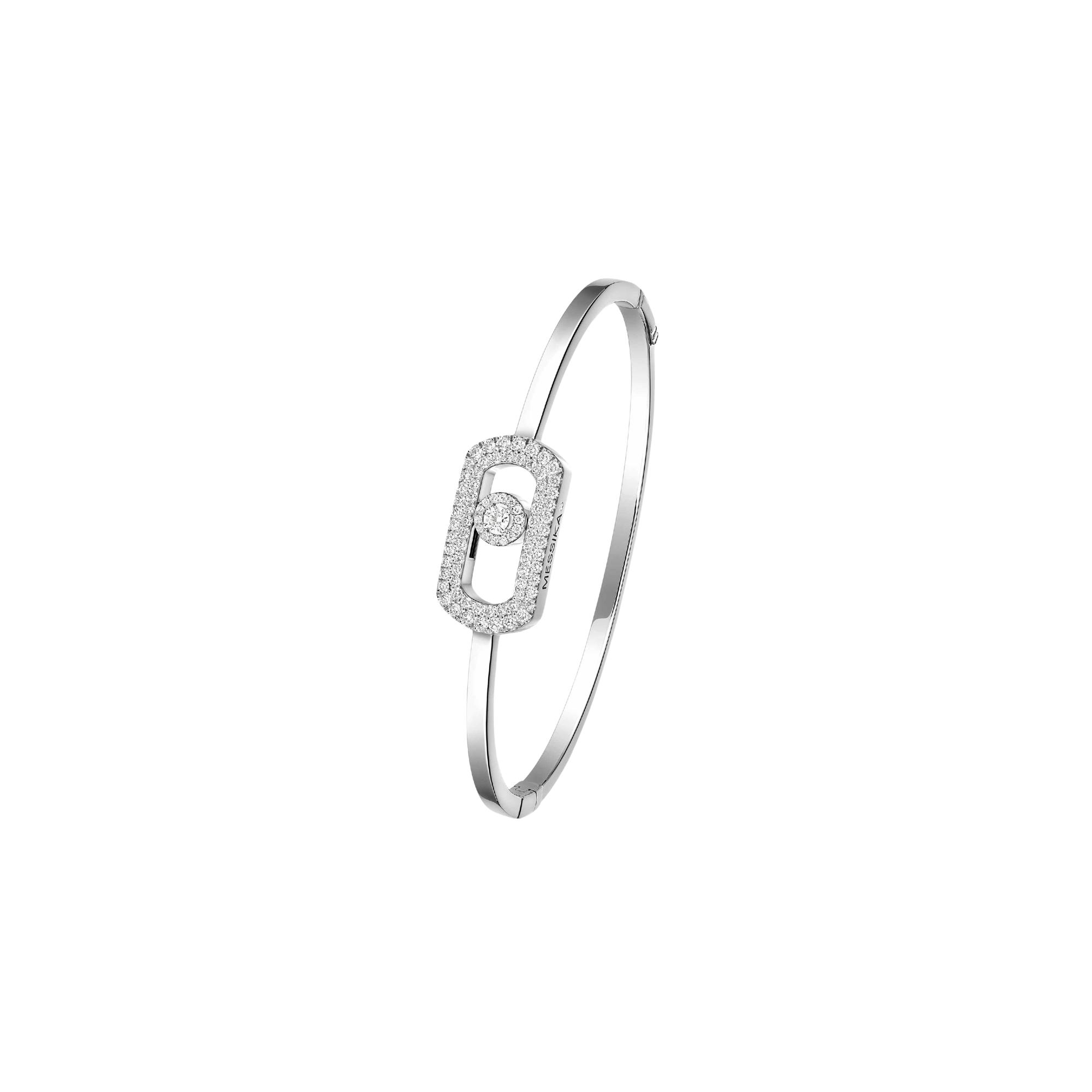 Bracelet jonc Messika So Move pavé en or blanc et diamants