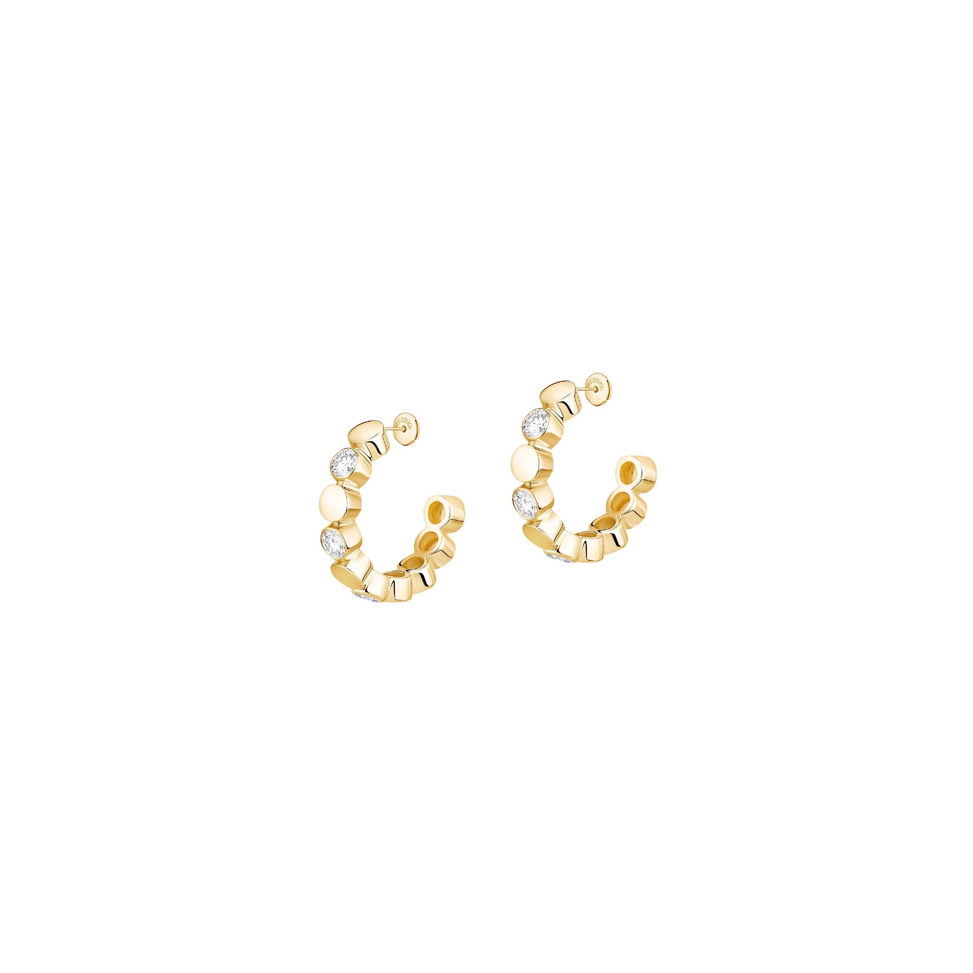 Boucles d'oreilles créoles Messika D-Vibes en or jaune et diamants