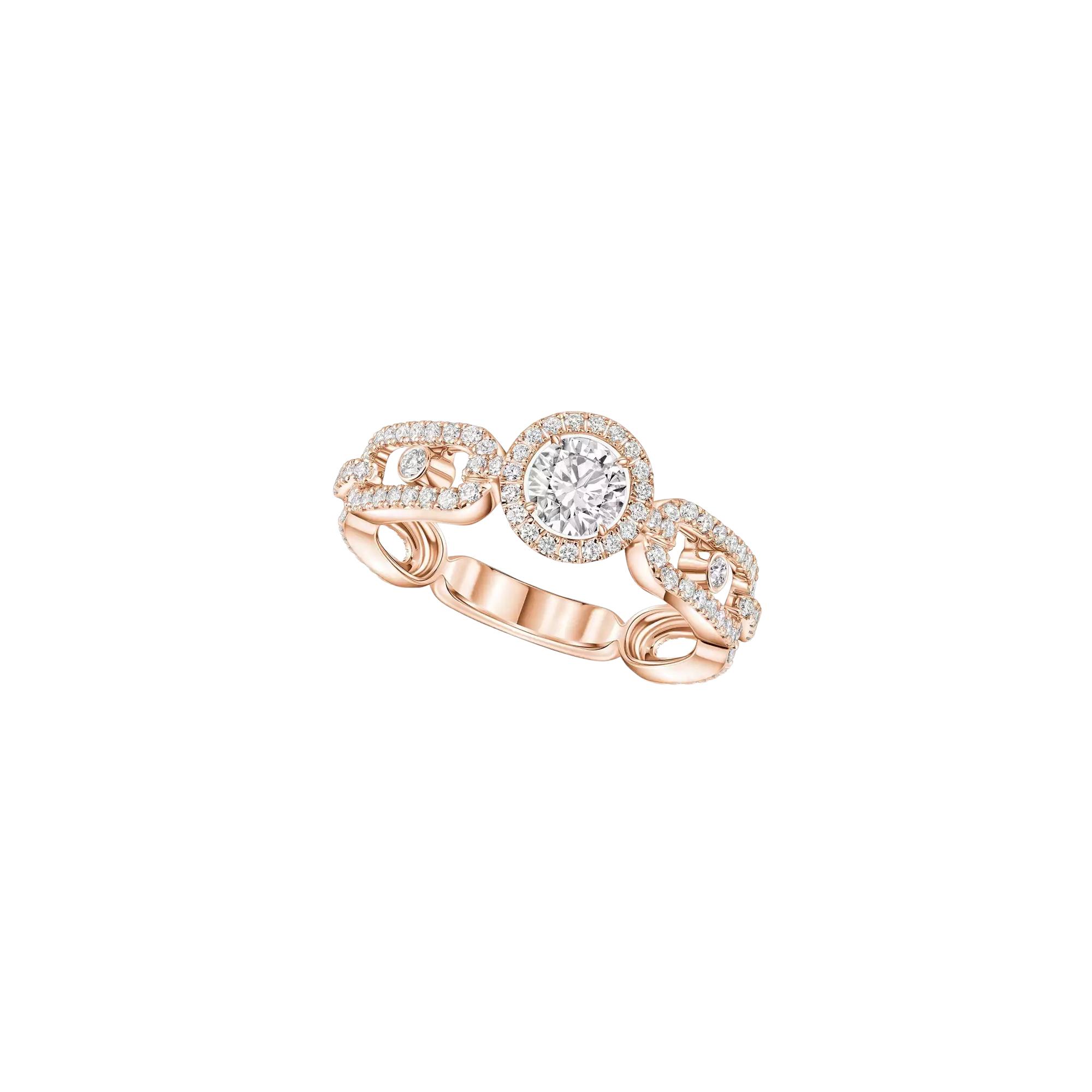 Solitaire Messika Move Link en or rose et diamants 0.30ct