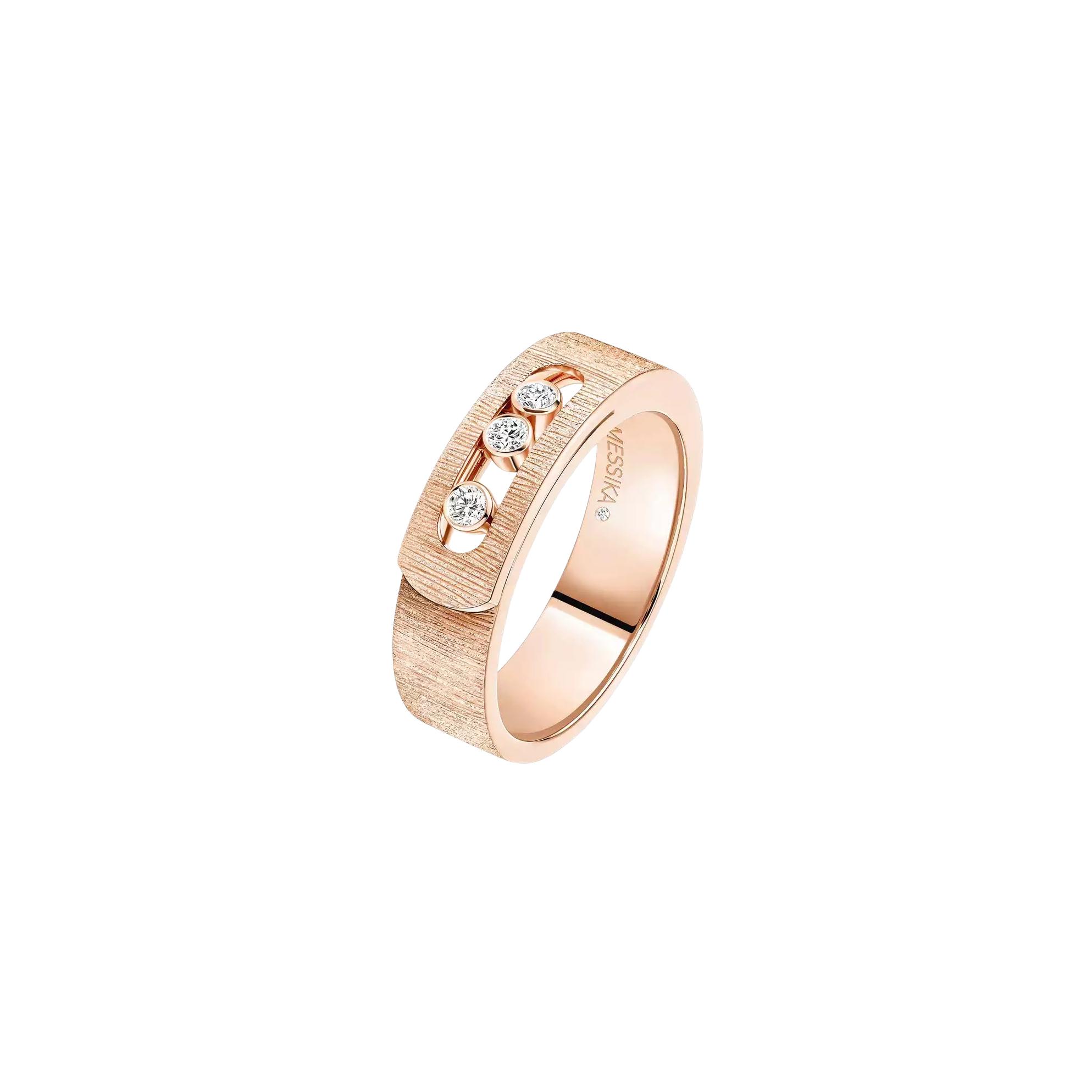 Bague Messika Move Noa ciselé en or rose et diamants