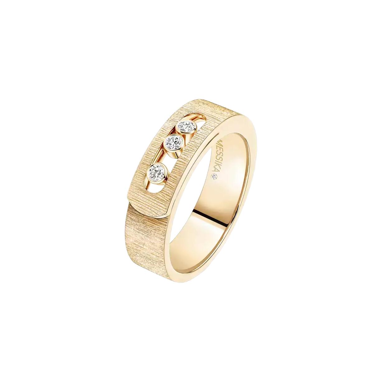 Bague Messika Move Noa ciselée en or jaune et diamant, petit modèle