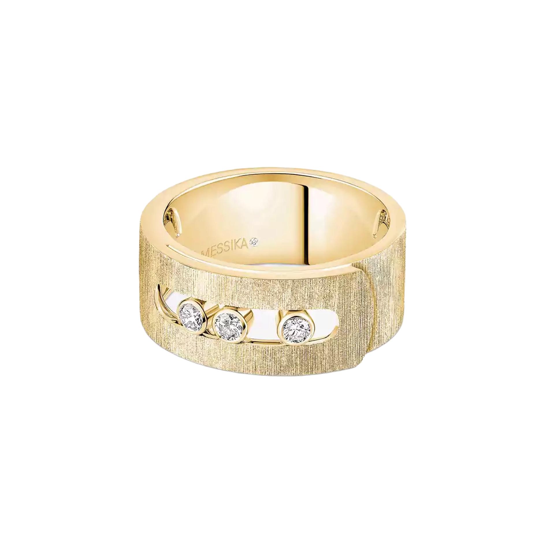 Bague Messika Move Noa ciselée en or jaune et diamant, grand modèle