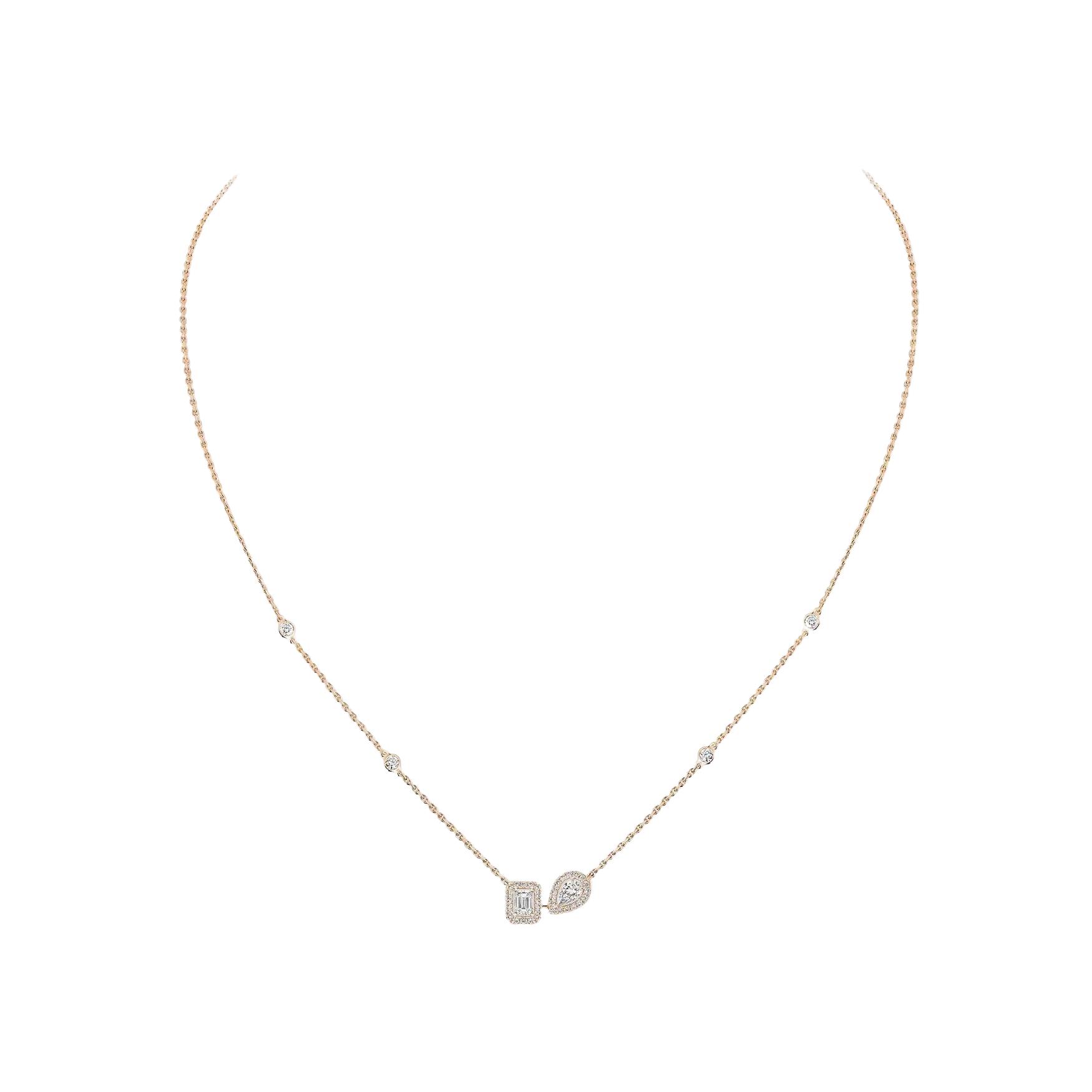 Collier Messika My Twin Toi & Moi en or rose et diamants