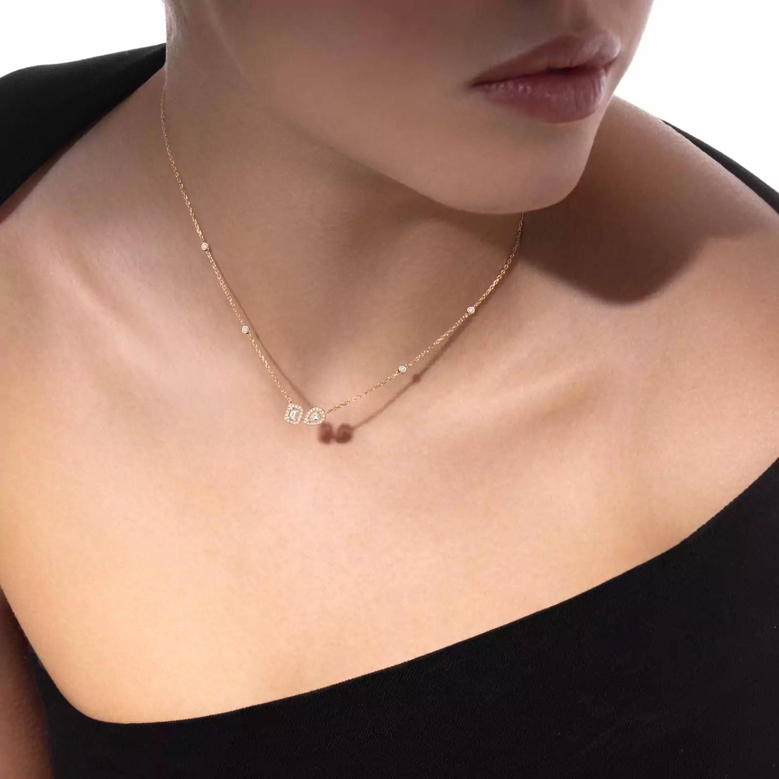 Collier Messika My Twin Toi & Moi en or rose et diamants
