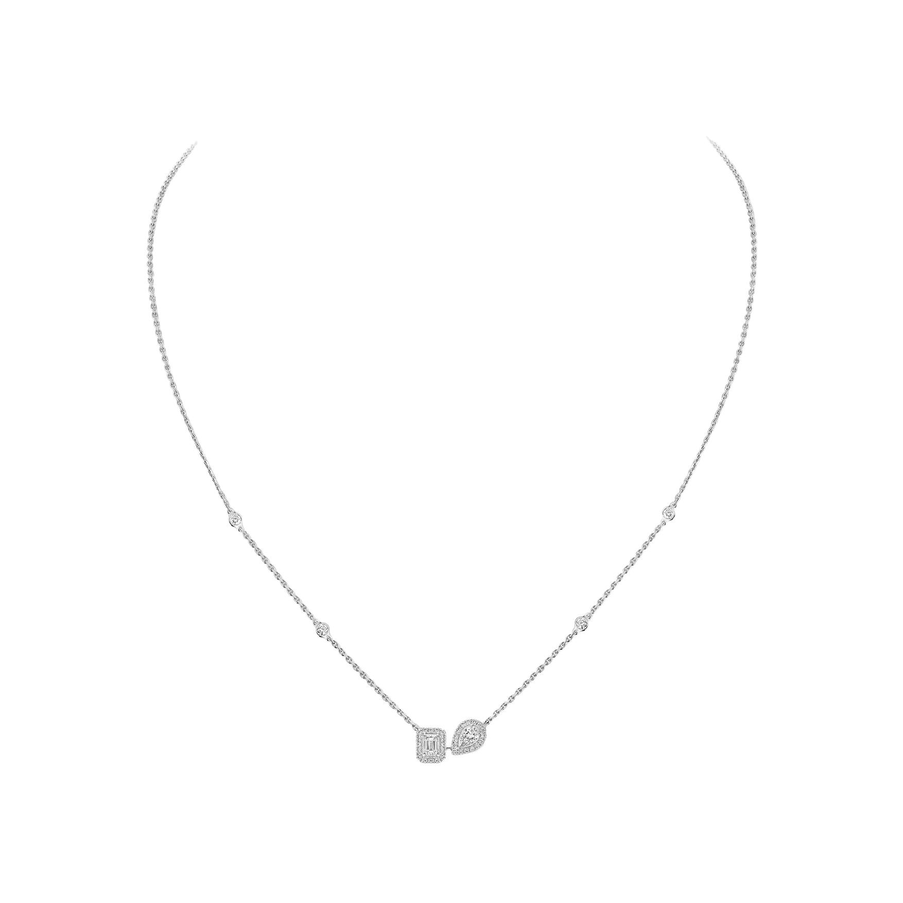 Collier Messika My Twin Toi & Moi en or blanc et diamants