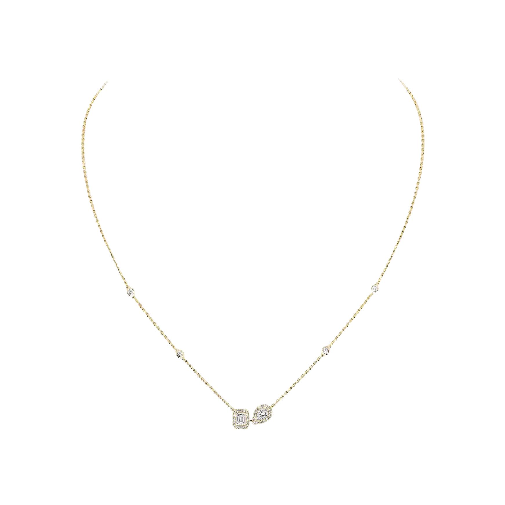 Collier Messika My Twin Toi & Moi en orjaune et diamants