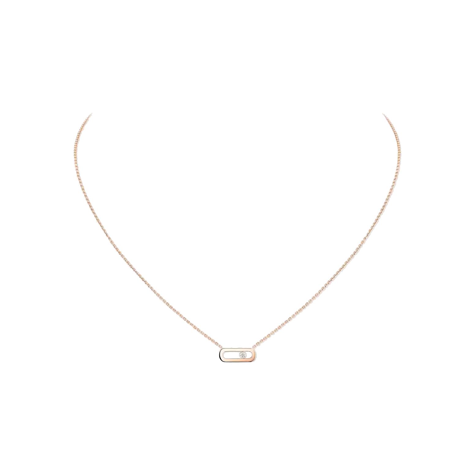 Collier Messika Move Uno en or rose et diamants