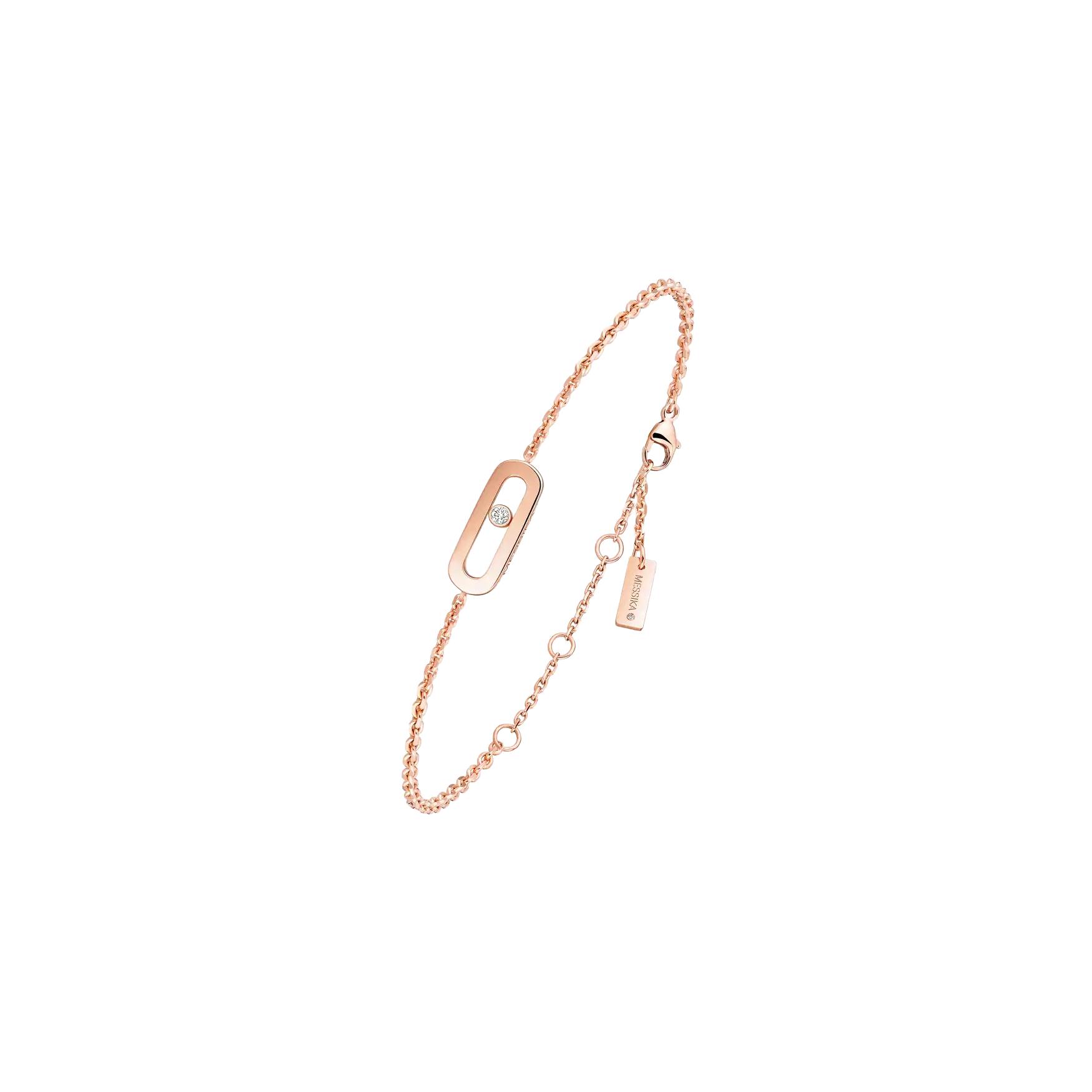 Bracelet Messika Move Uno en or rose et diamant