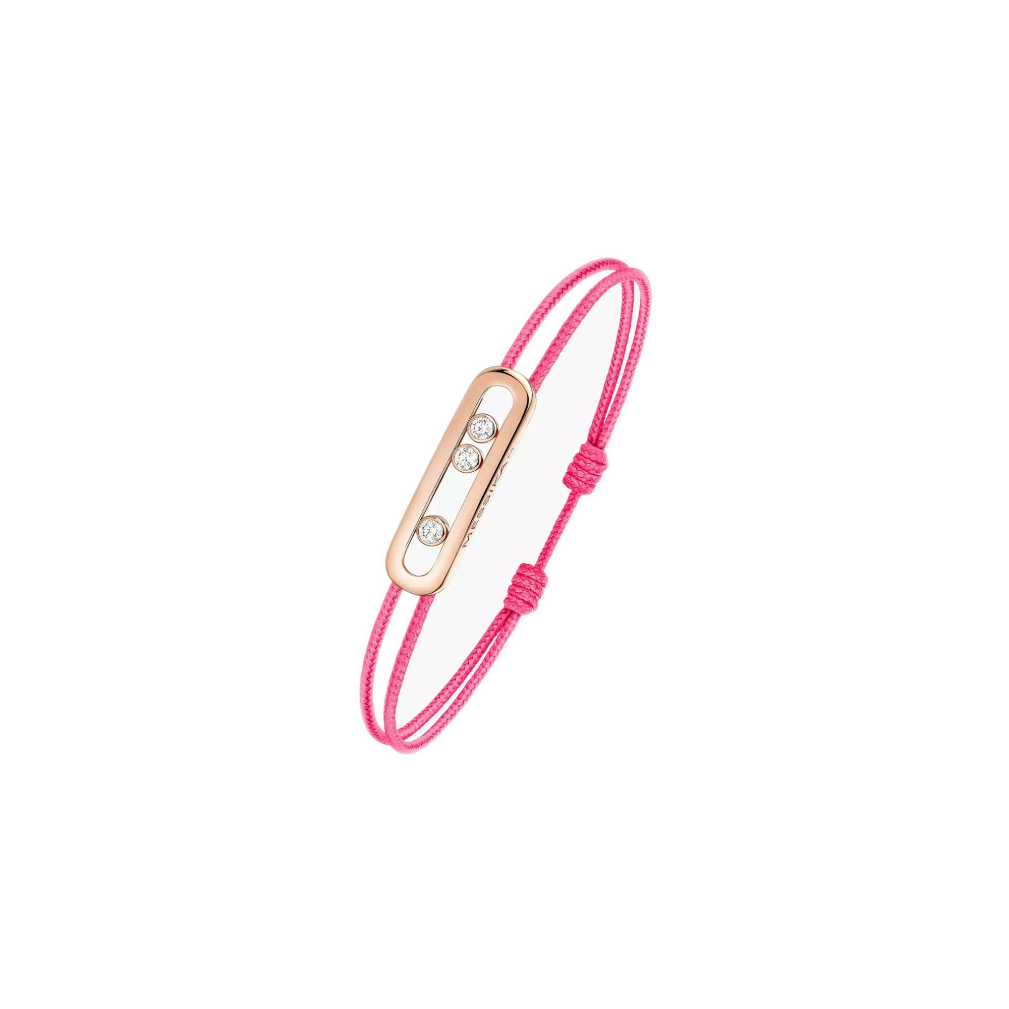 Bracelet cordon Messika Care(s) rose en or rose et diamants