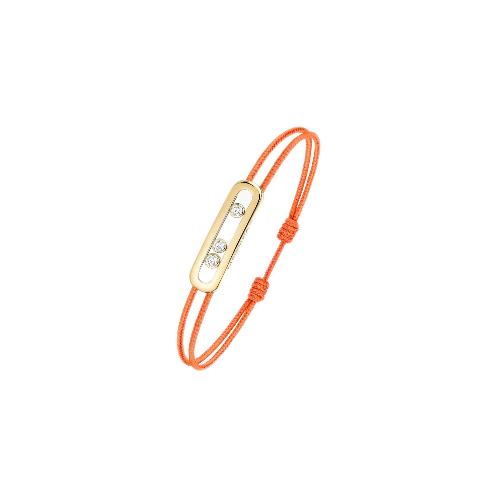 Bracelet cordon Messika Care(s) orange en or jaune et diamants