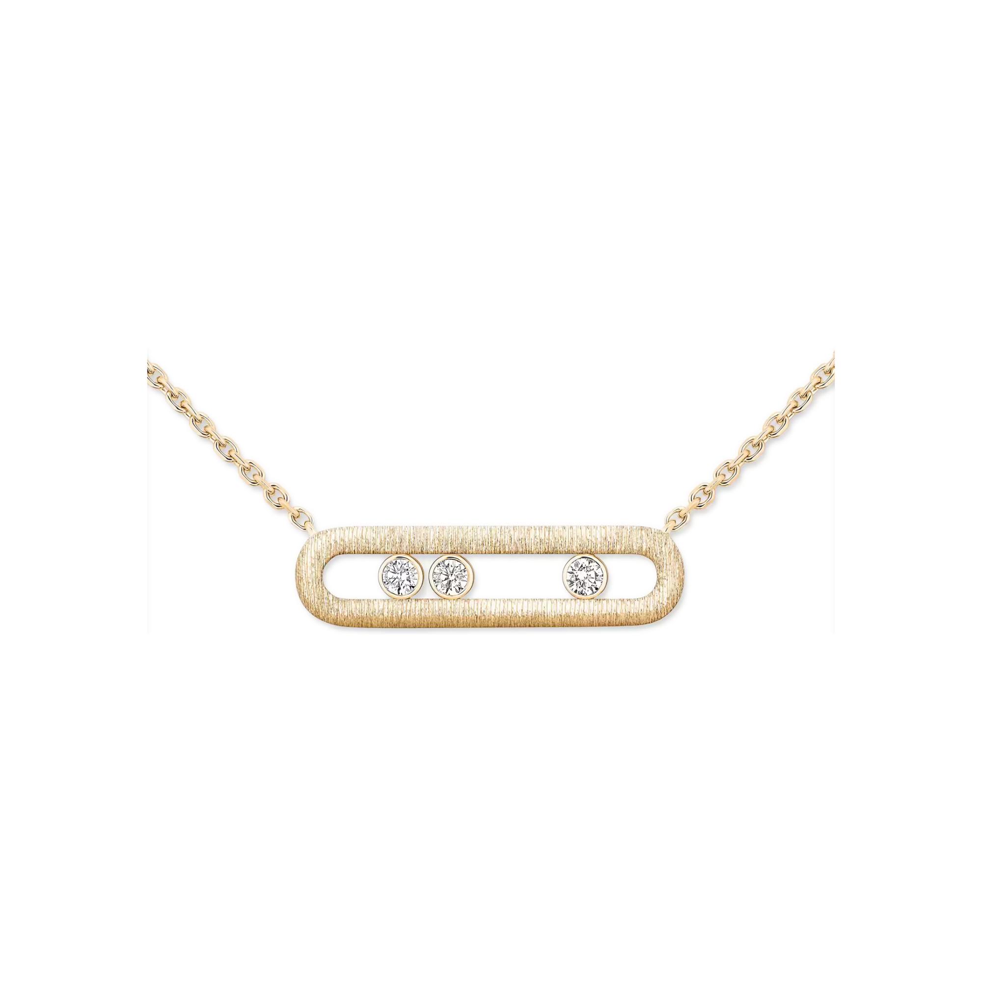 Collier Messika Move Classique ciselé en or jaune et diamants