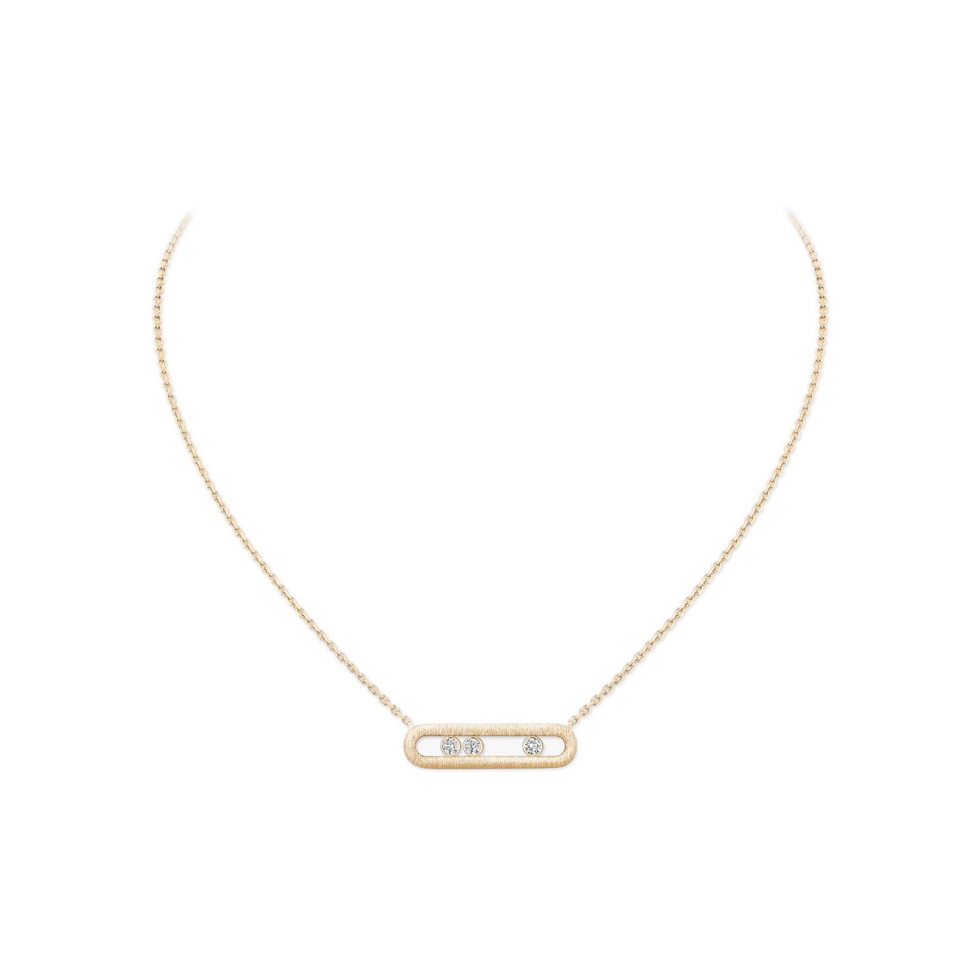 Collier Messika Move Classique ciselé en or jaune et diamants
