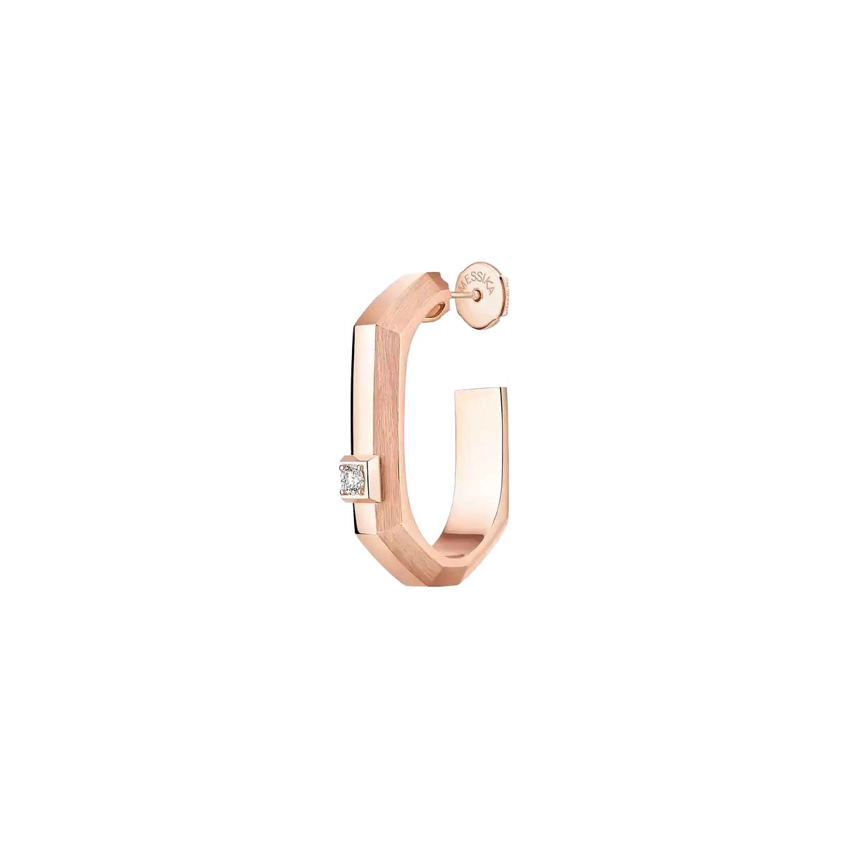 Mono boucle d'oreille créole Messika Moderniste PM en or rose et diamants