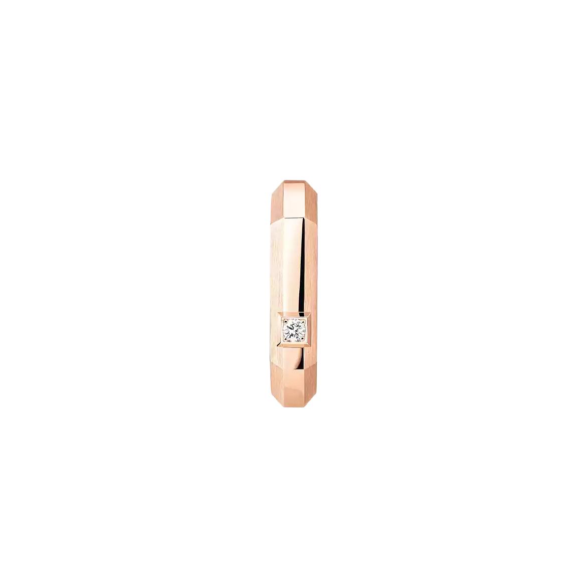 Mono boucle d'oreille créole Messika Moderniste PM en or rose et diamants