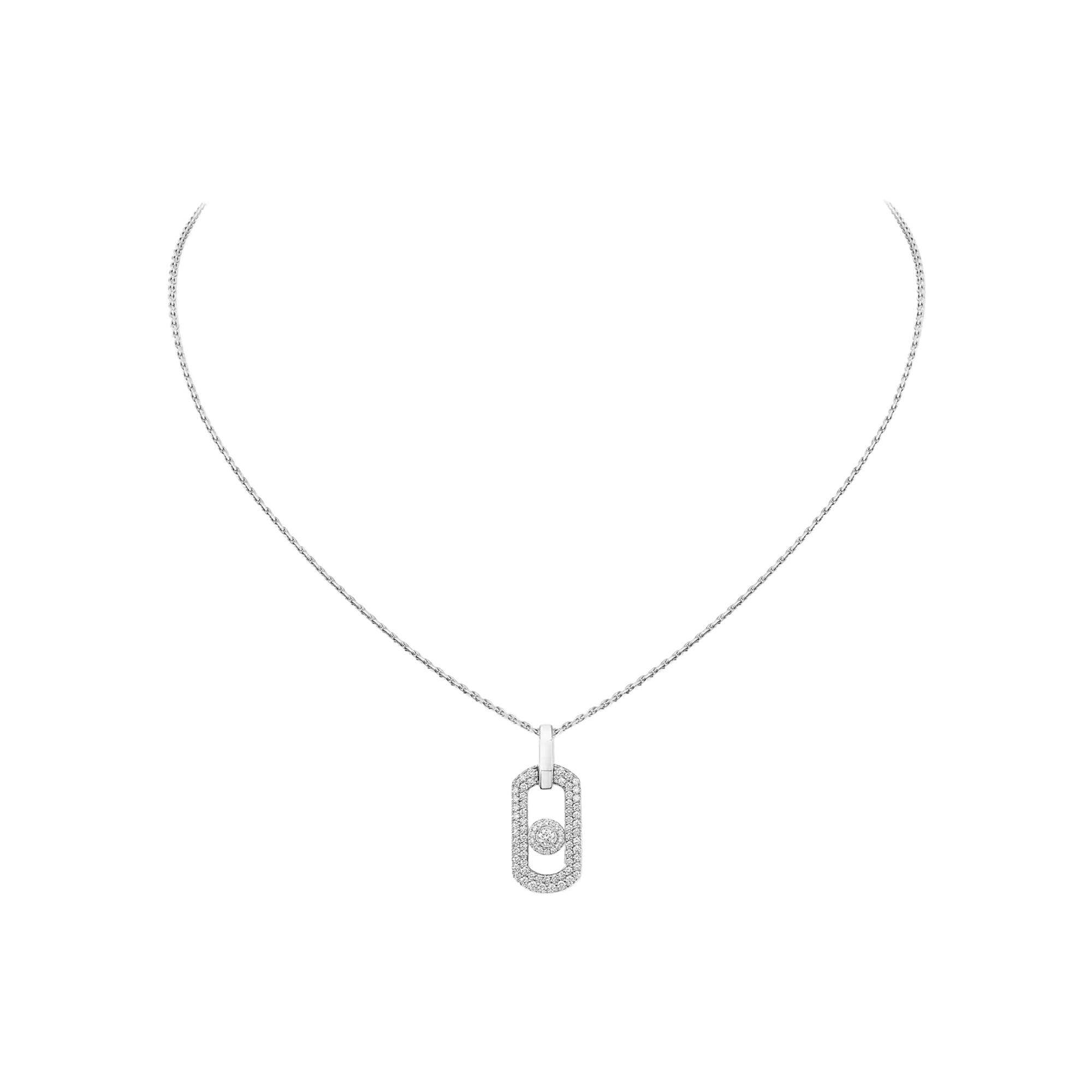 Collier Messika So Move pavé en or blanc et diamant