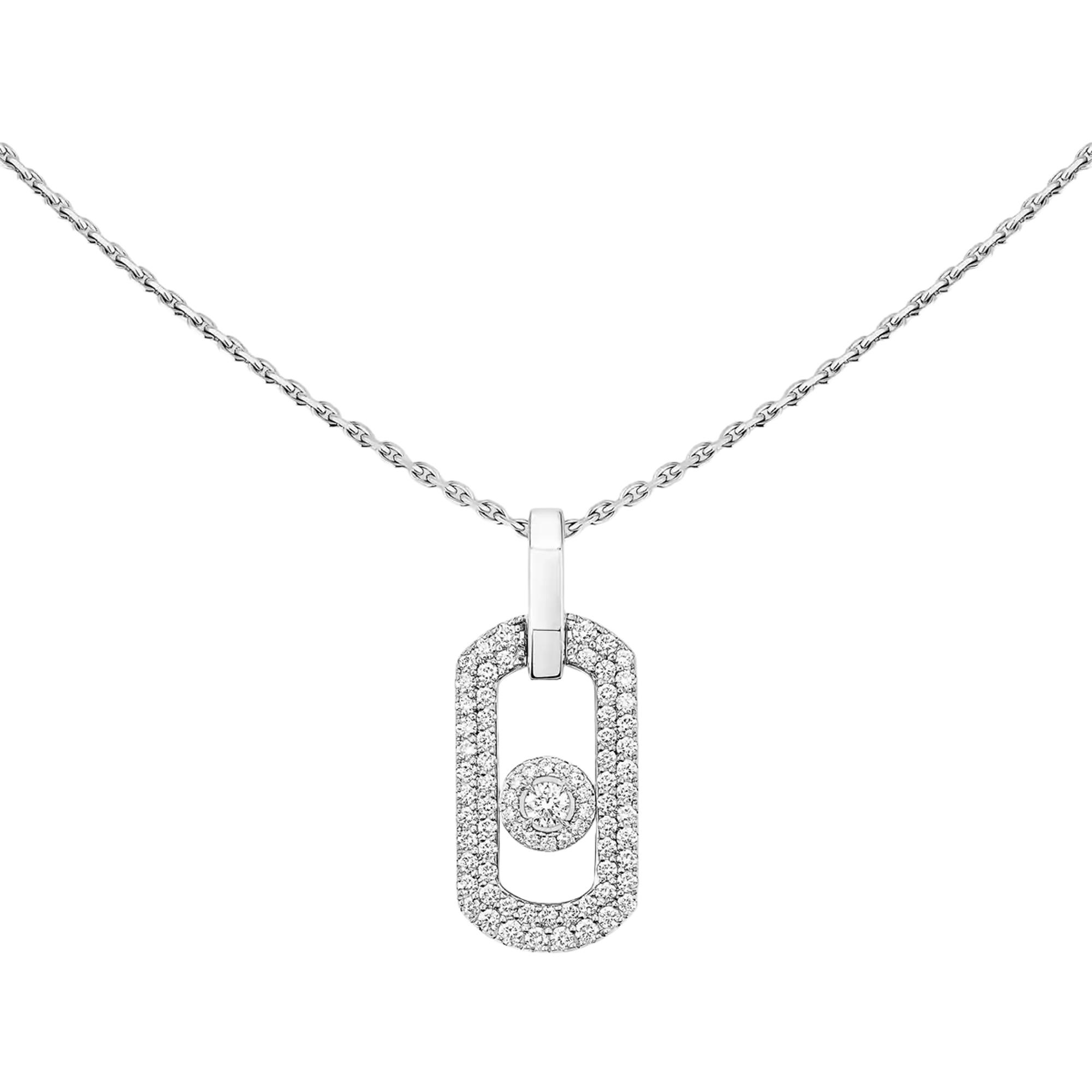 Collier Messika So Move pavé en or blanc et diamant