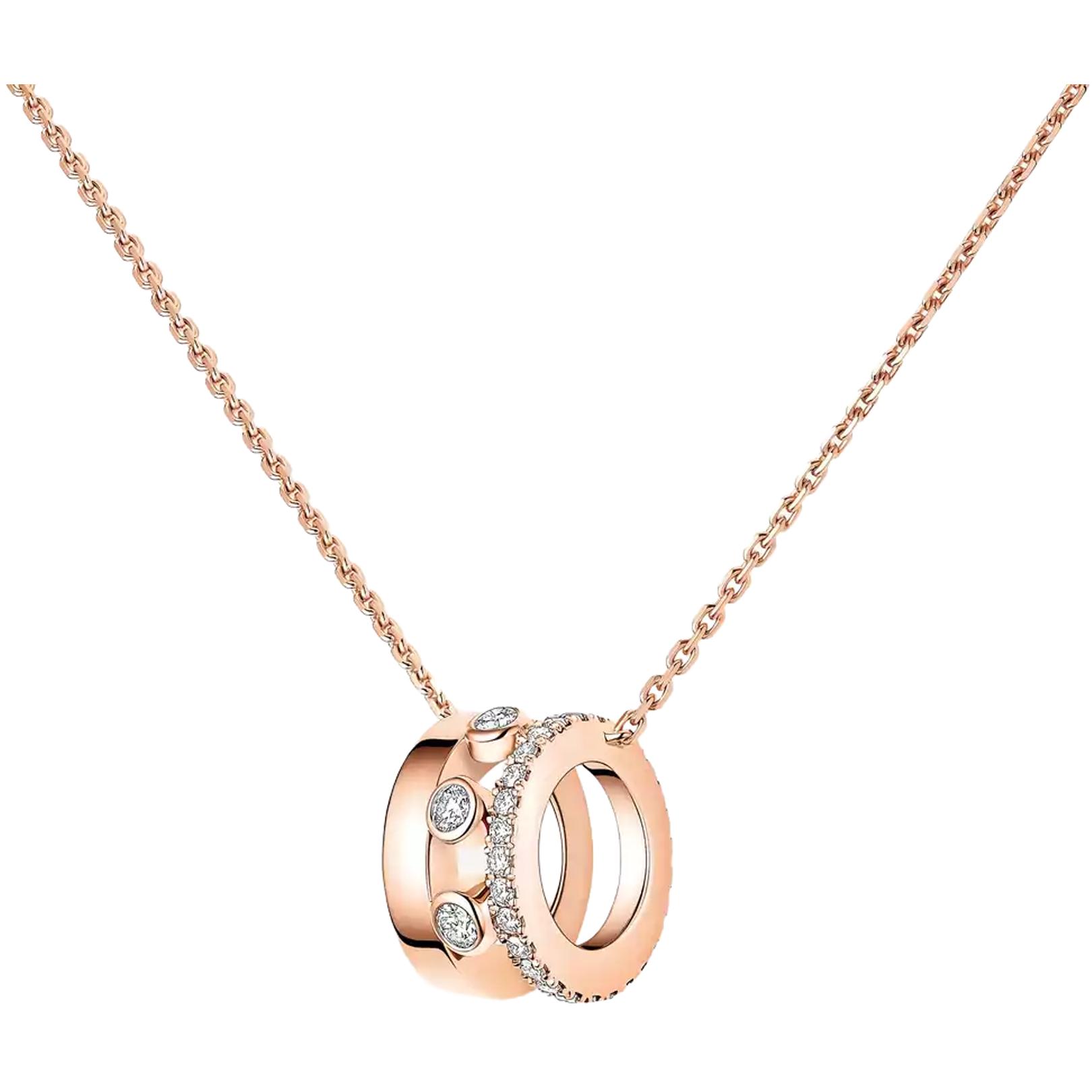 Collier pendentif Messika Move Romane pendentif en or rose et diamant, grand modèle