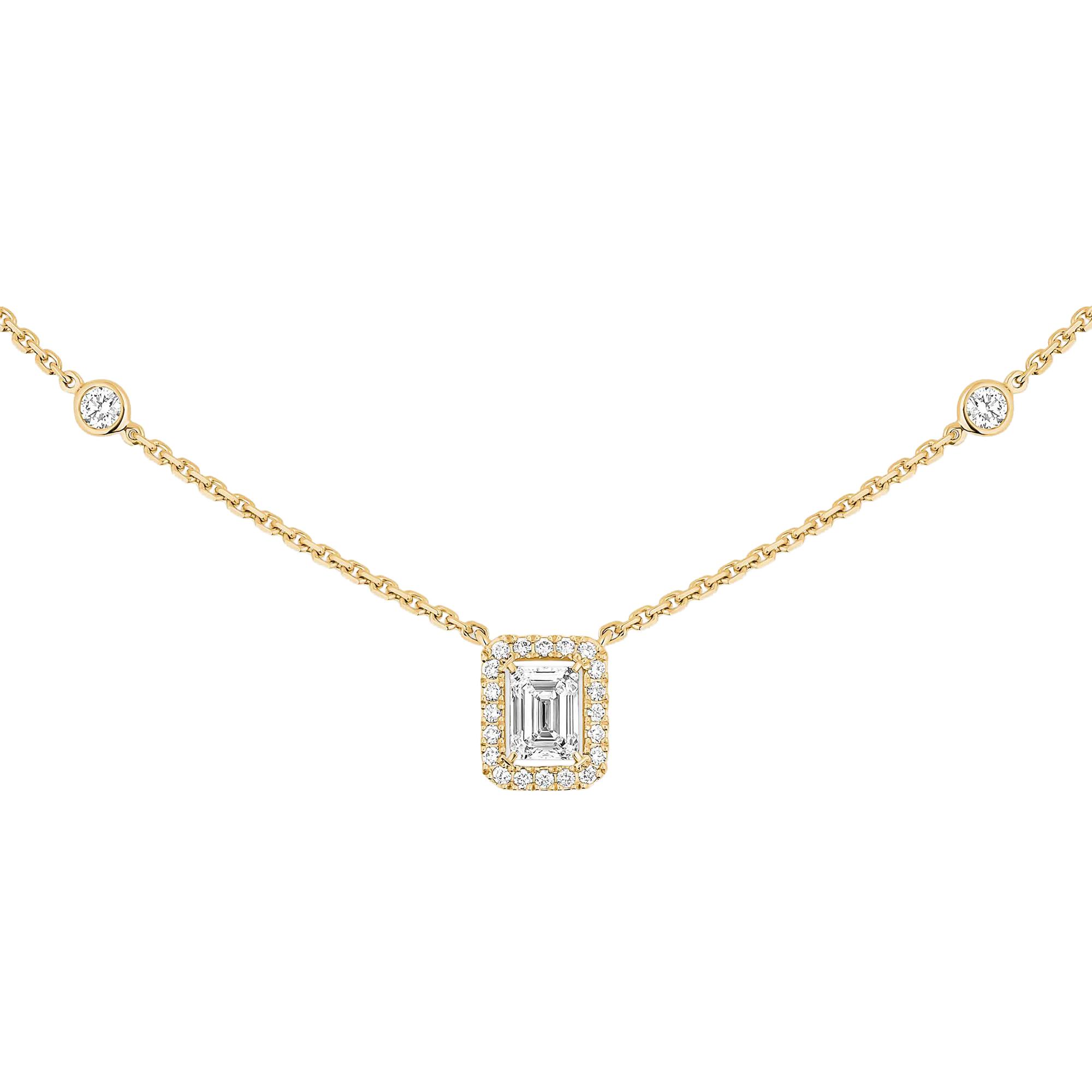 Collier Messika Joy taille émeraude en or jaune et diamant