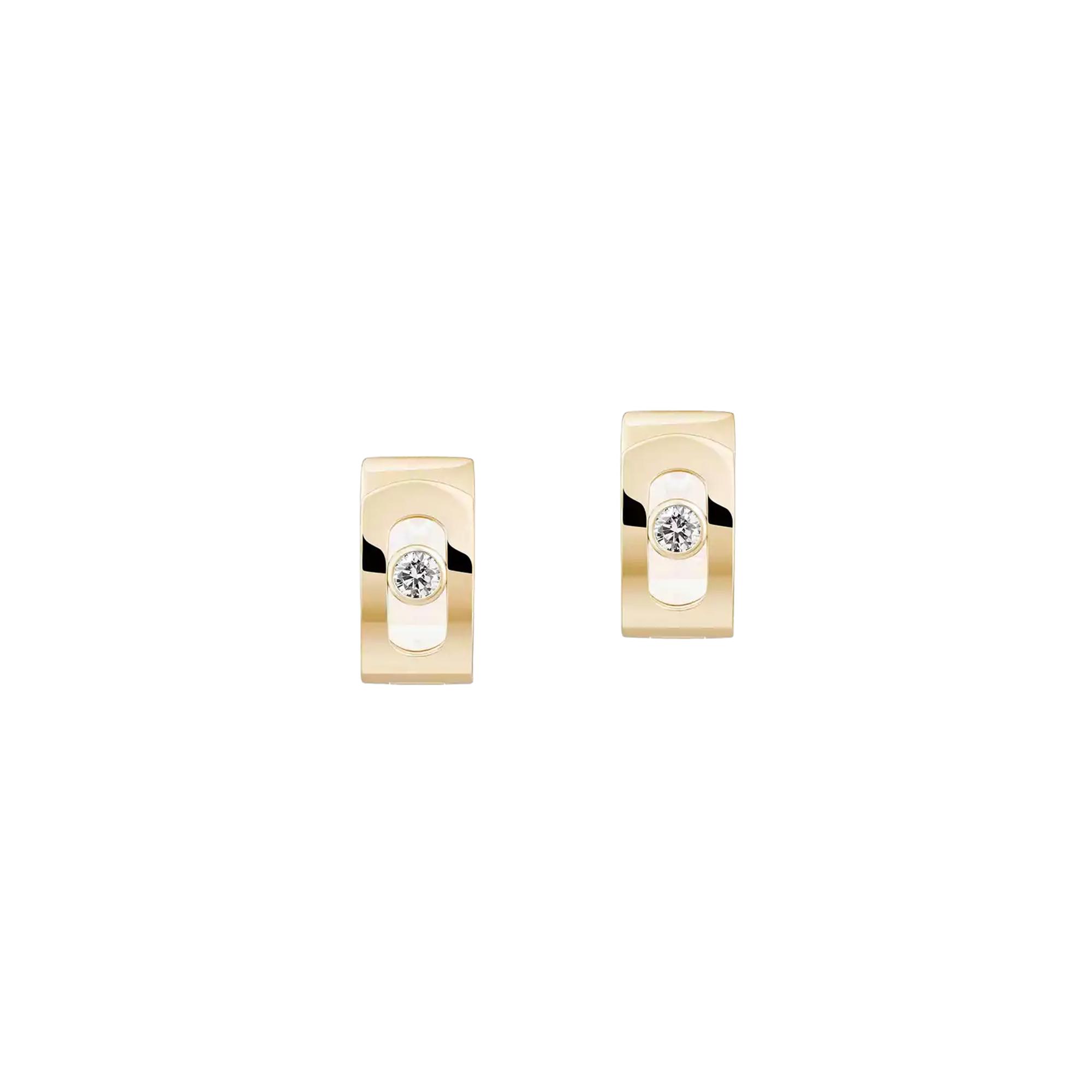 Boucles d'oreilles créoles Messika Move Noa créoles en or jaune et diamant