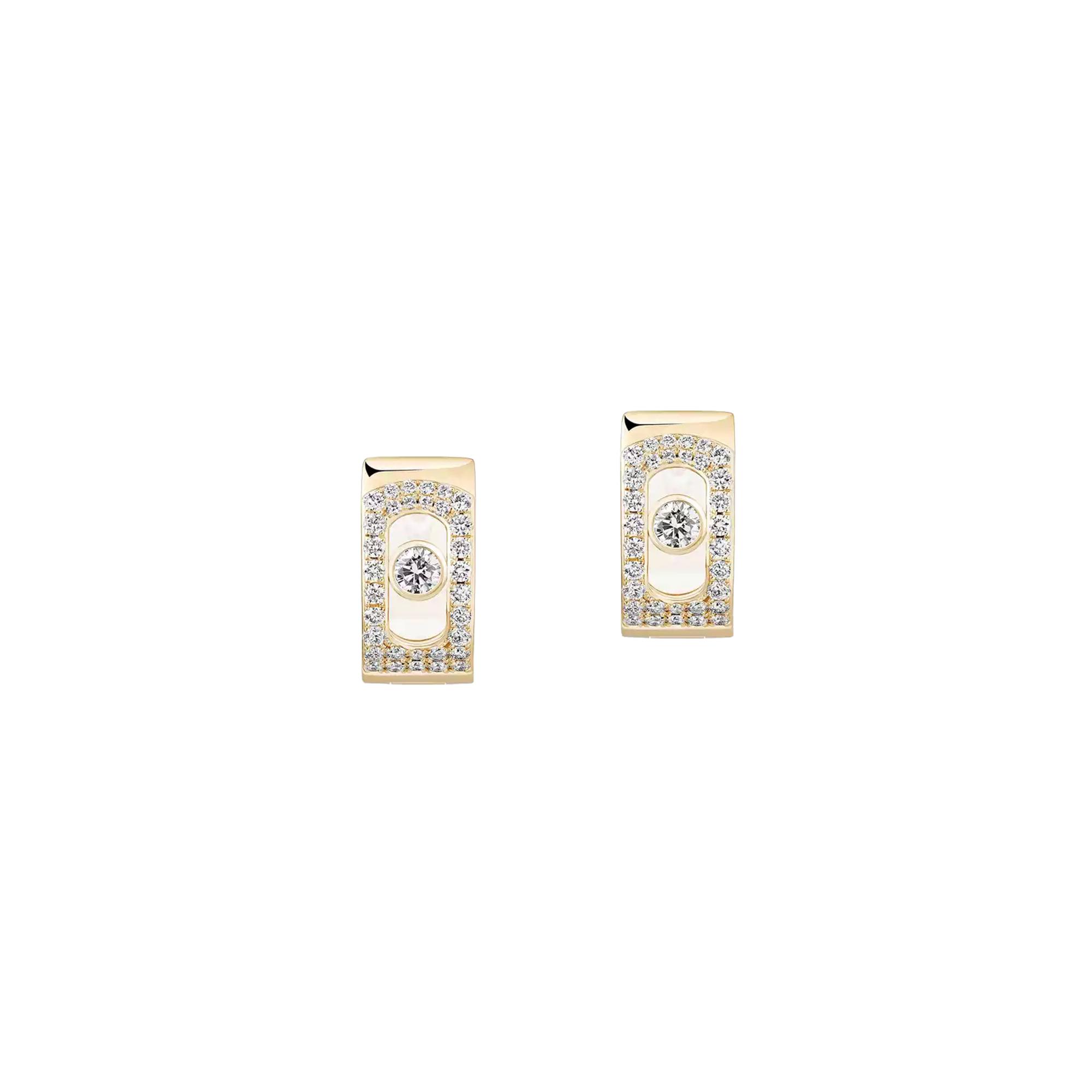 Boucles d'oreilles créoles Messika Move Noa pavées en or jaune et diamant