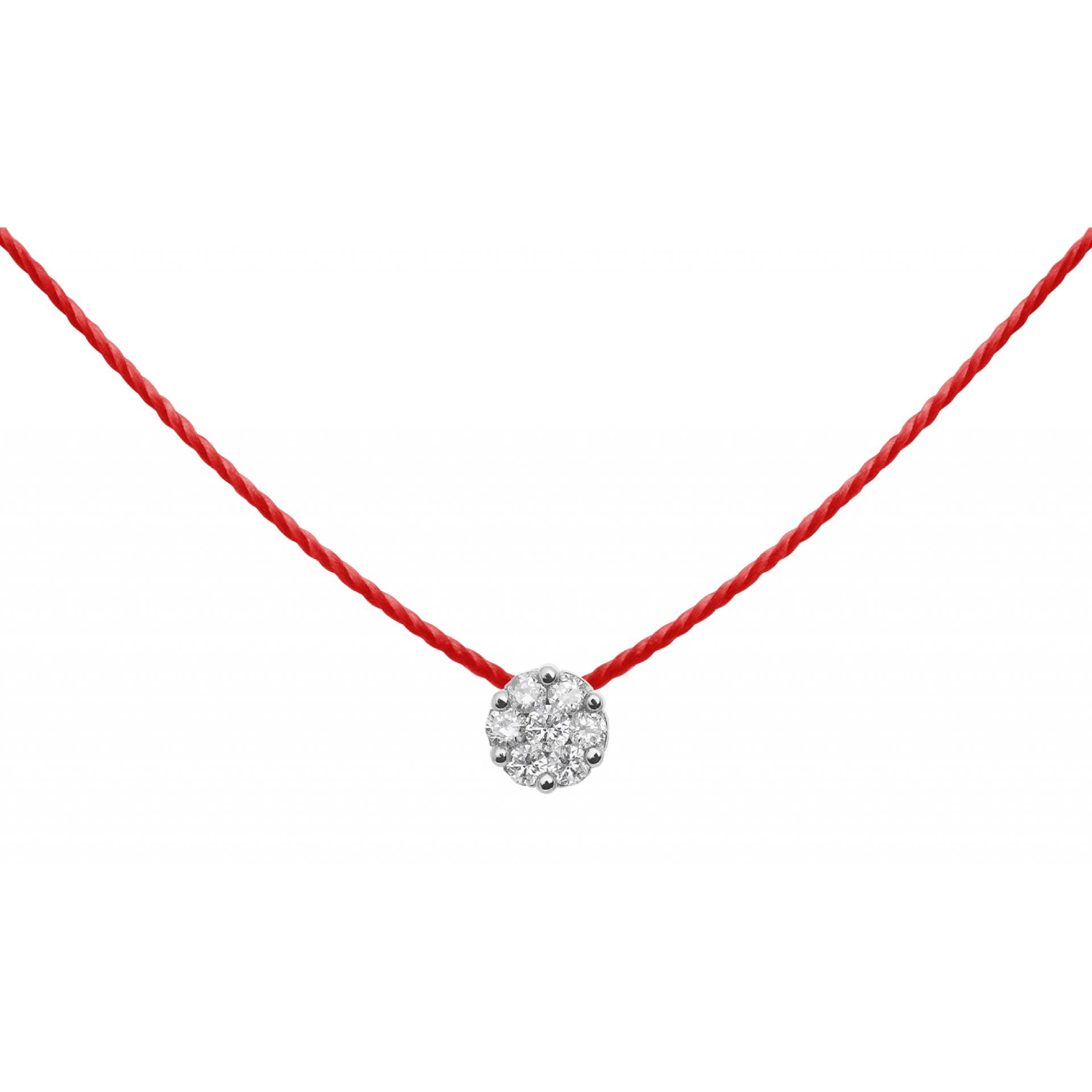 Collier RedLine Illusion full rouge avec diamants 0.05ct en serti invisible, or blanc