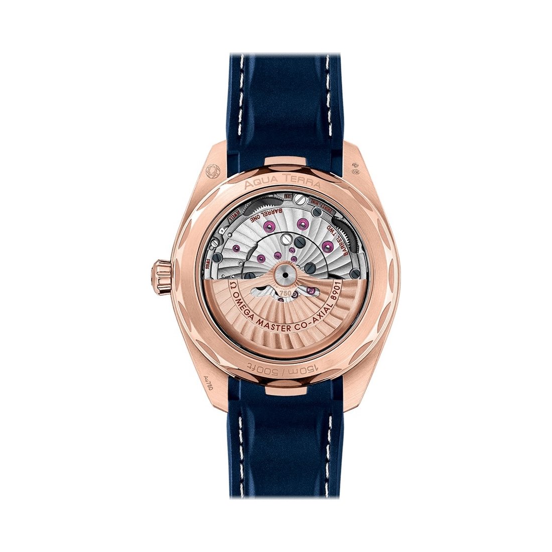 Montre Omega Seamaster Aqua Terra 150m Ladies Co-Axial Master Chronometer  cadran gris bracelet cuir taupe 34 mm