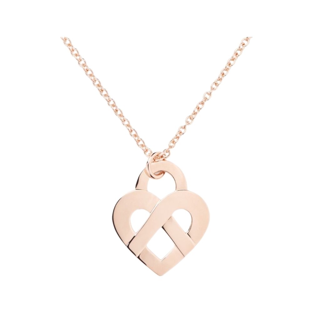 Pendentif Poiray Coeur Entrelacé Grand Modèle en or rose