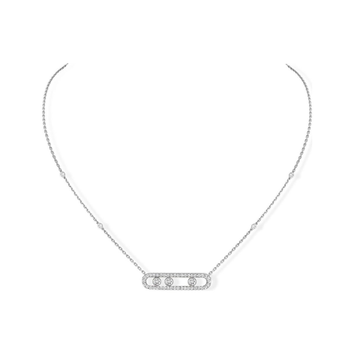 Collier Messika Move Classique pavé en or blanc et diamants