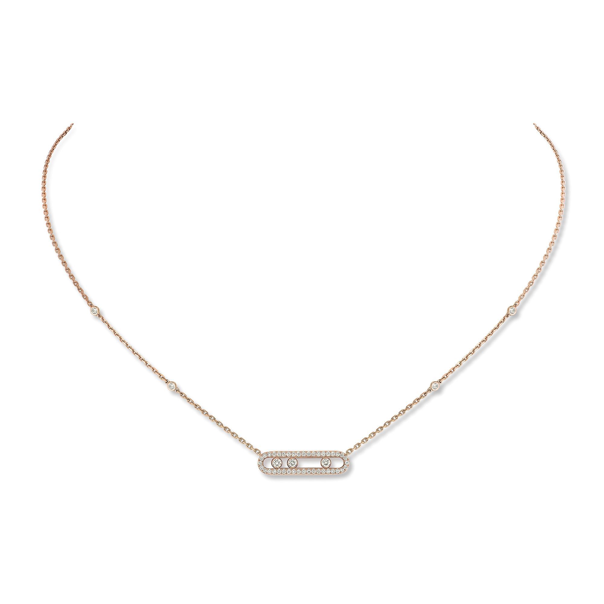 Collier Messika Baby Move Classique pavé en or rose et diamants