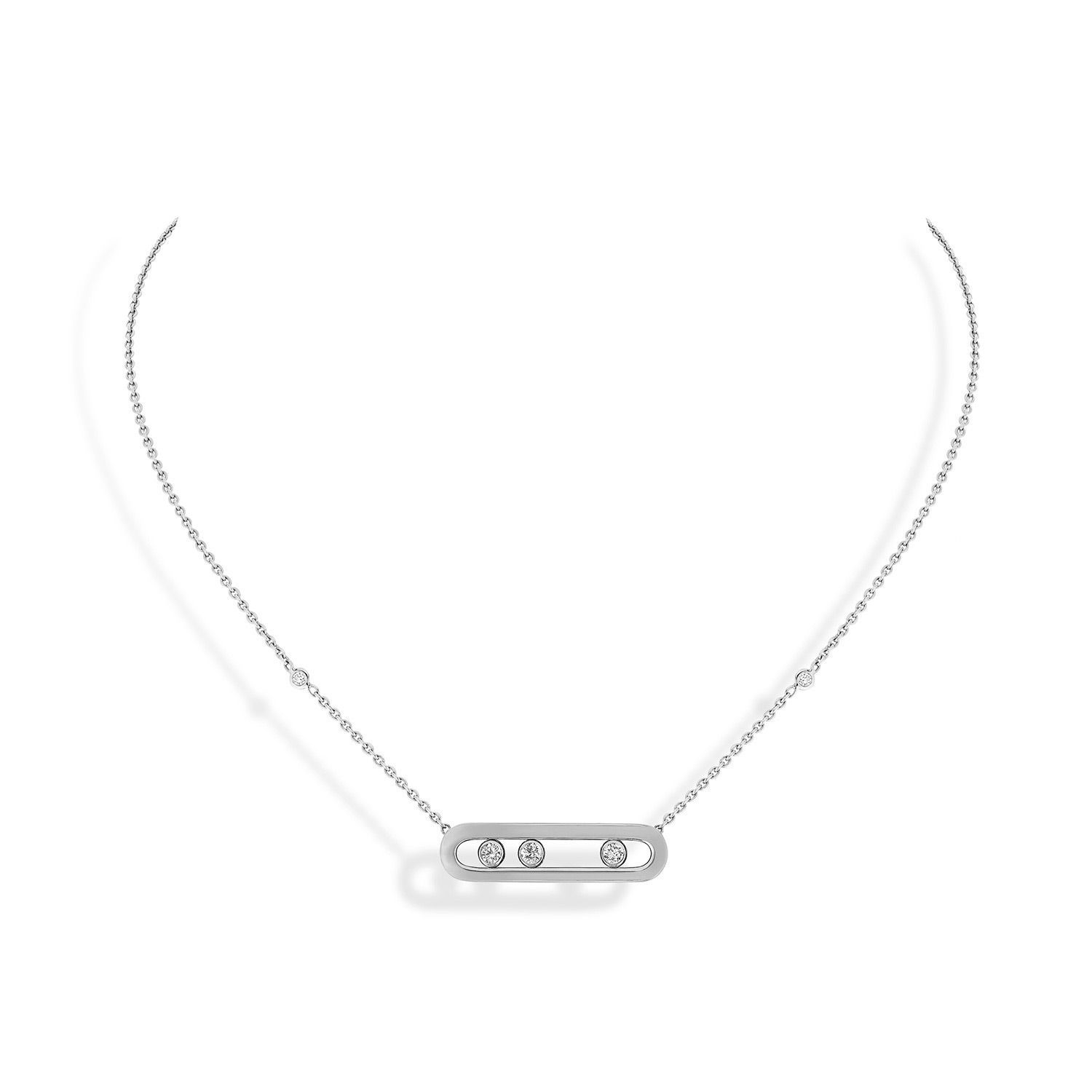 Collier Messika Baby Move Classique en or blanc et diamants