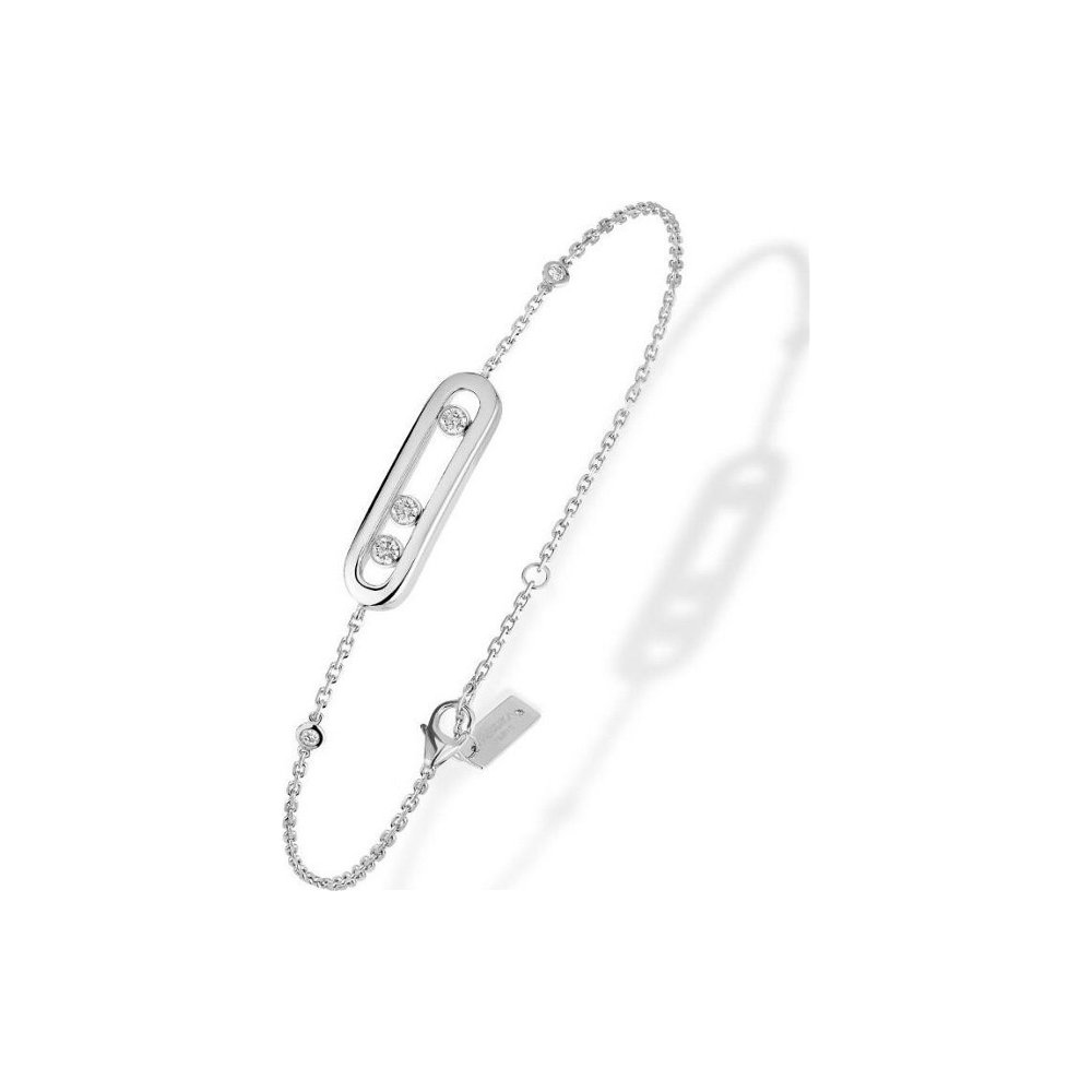 Bracelet Messika Baby Move en or blanc et diamants