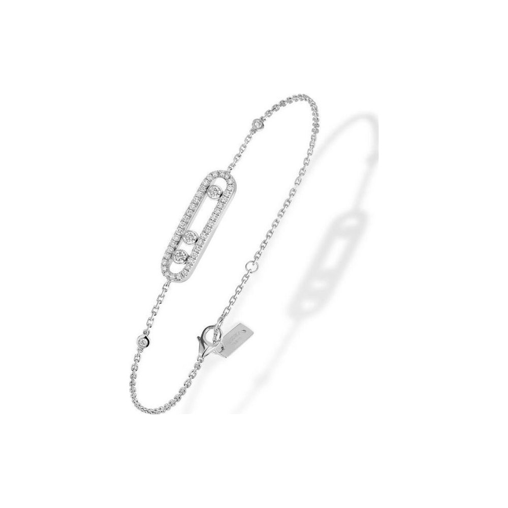 Bracelet Messika Baby Move en or blanc et pavé de diamants