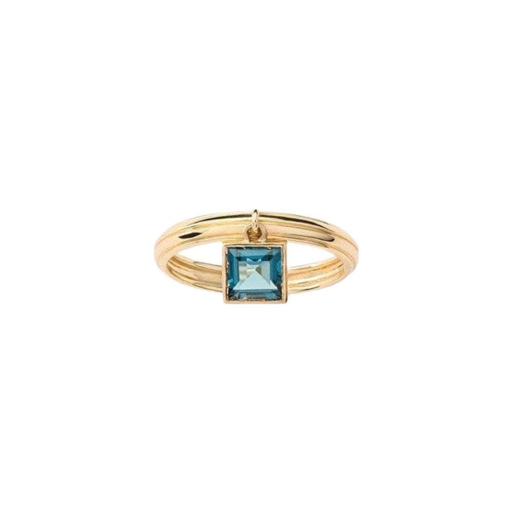 Bague Poiray Lolita en or jaune et topaze blue London