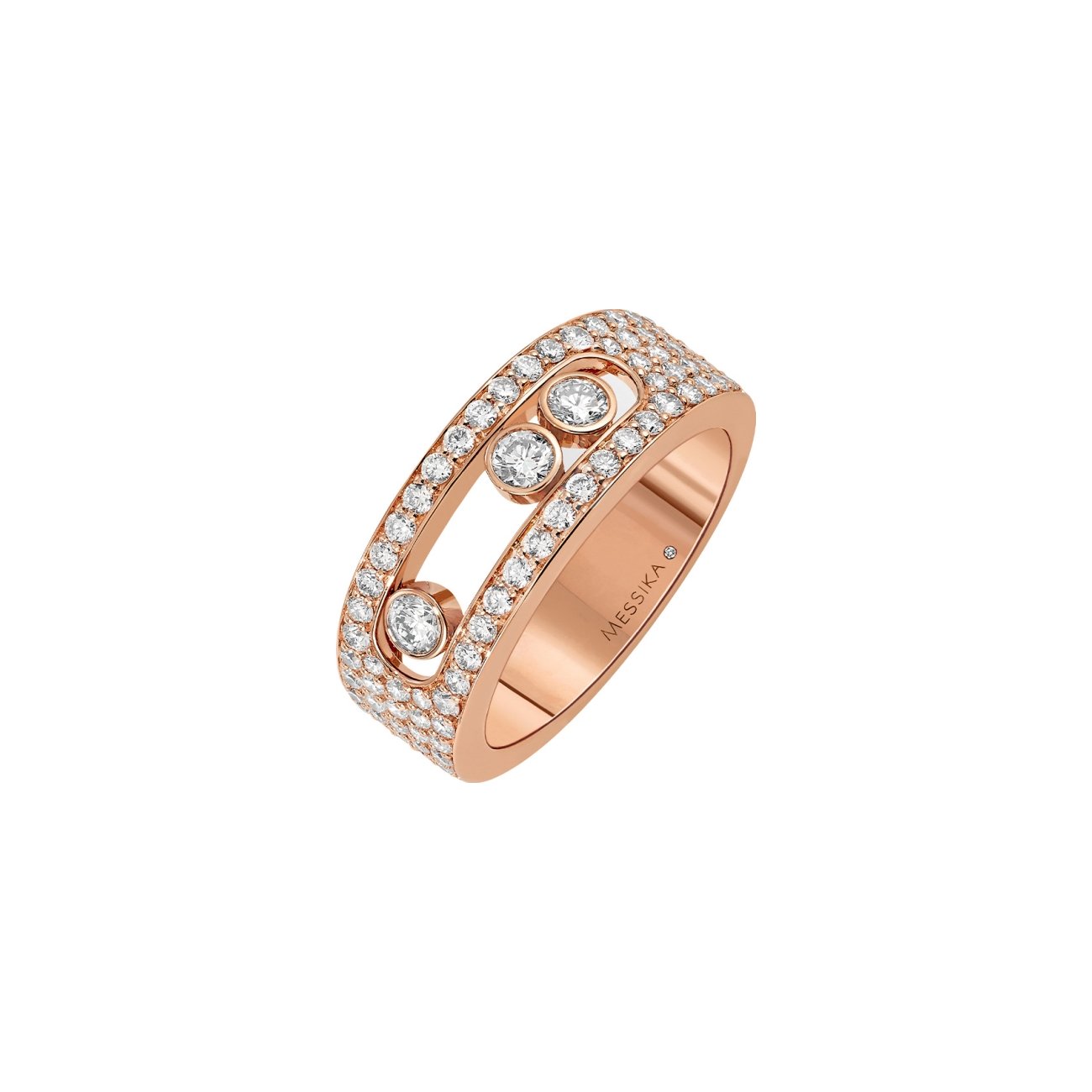 Bague Messika Move Joaillerie PM pavée en or rose et pavée de diamants