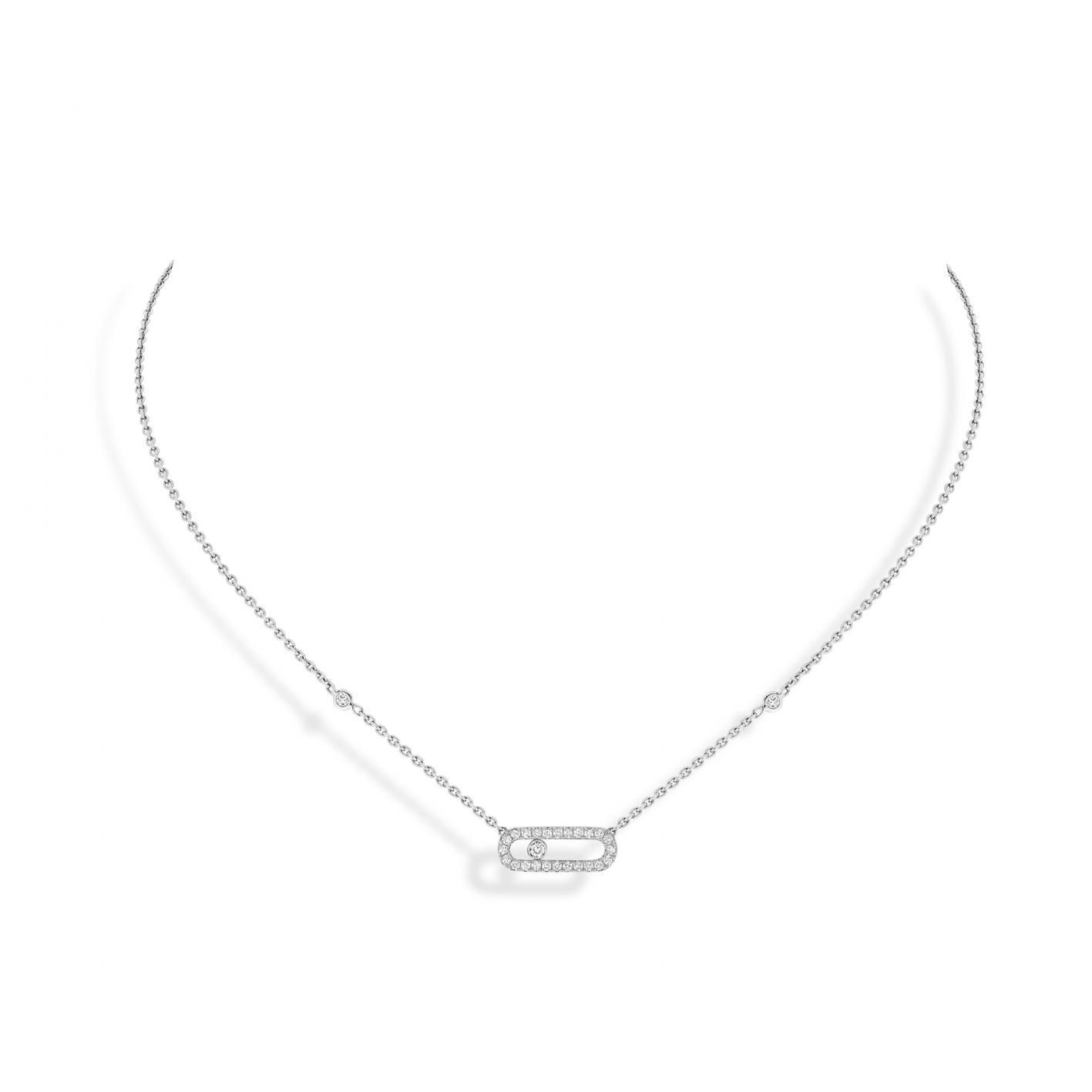 Collier Messika Move Uno pavé en or blanc et diamants