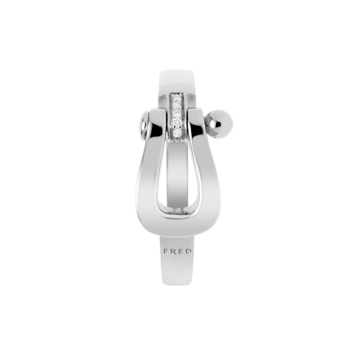 Bague FRED Force 10 MM en or blanc et diamants