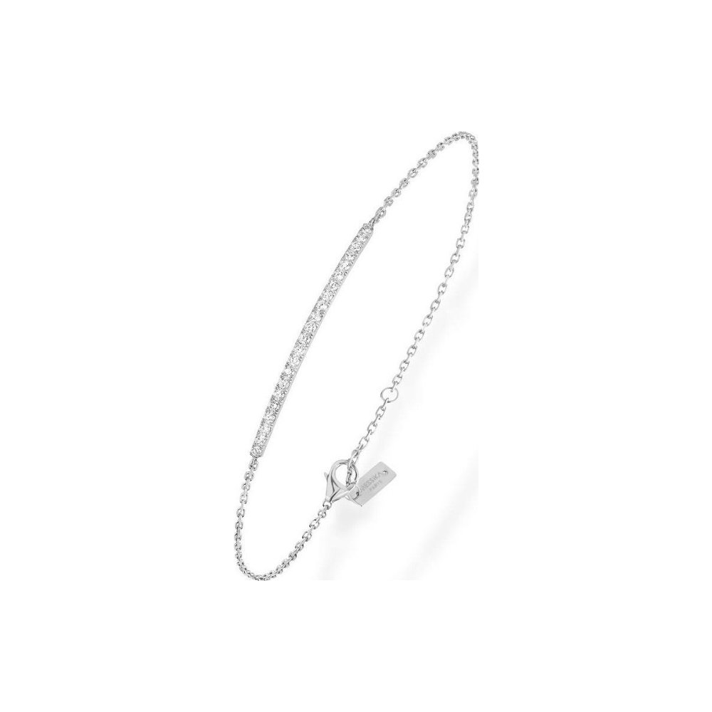 Bracelet barrette Messika Gatsby en or blanc et diamants