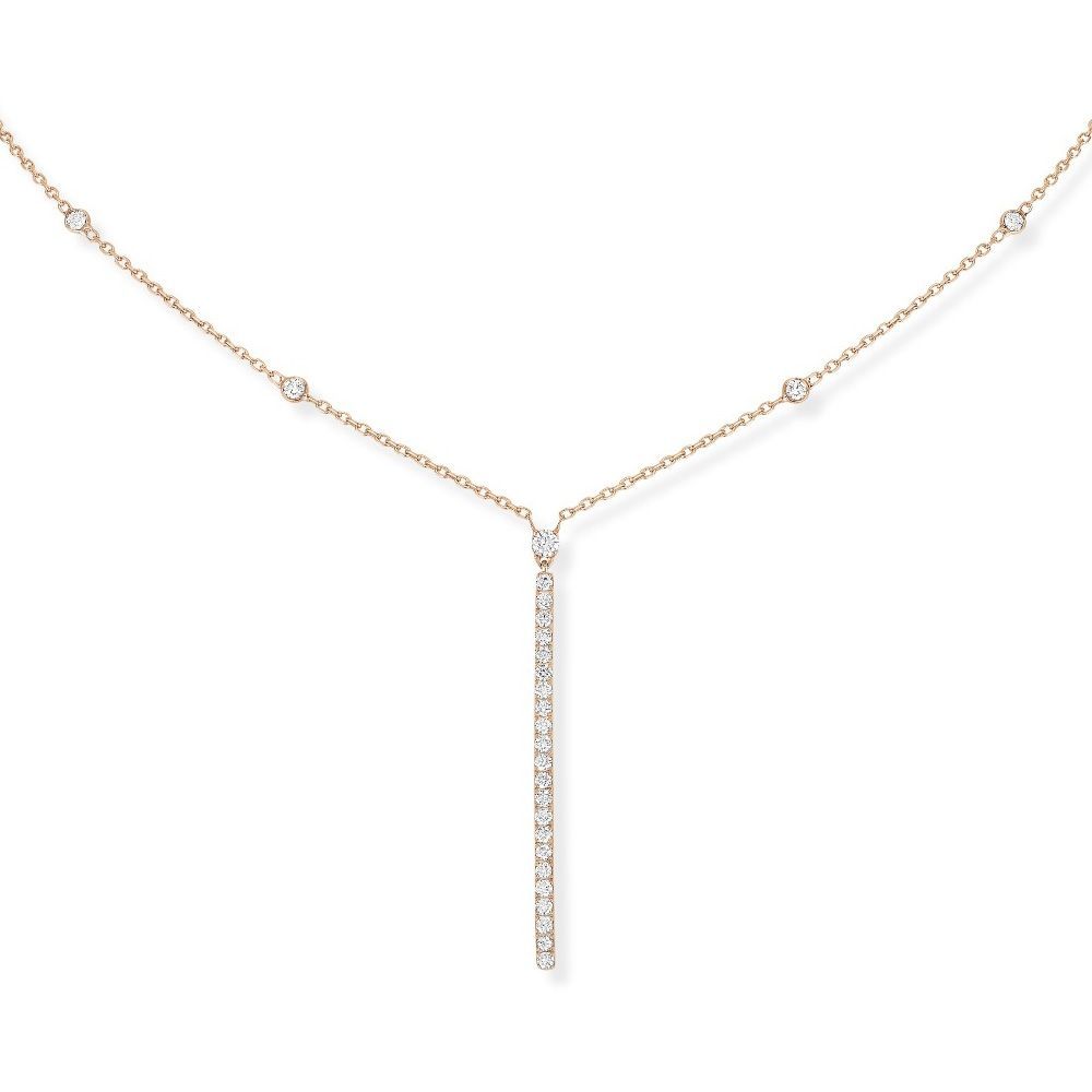 Collier barrette Messika Gatsby en or rose et diamants