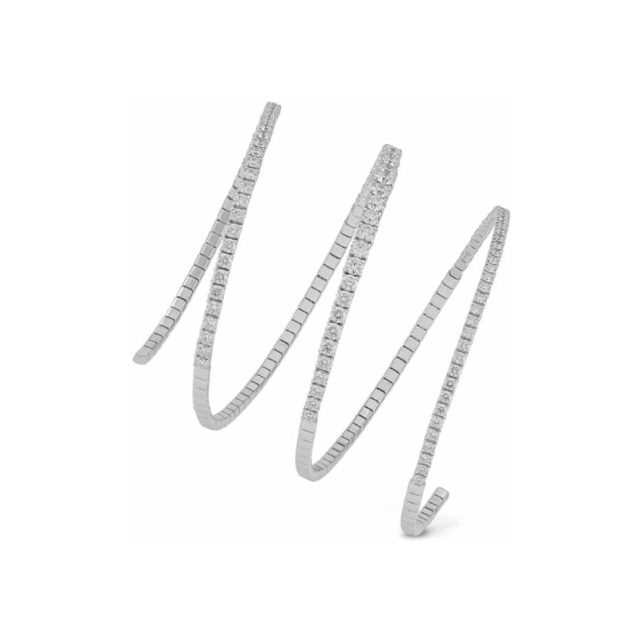 Bracelet Raynal Triple rangs articulés en or blanc et diamants