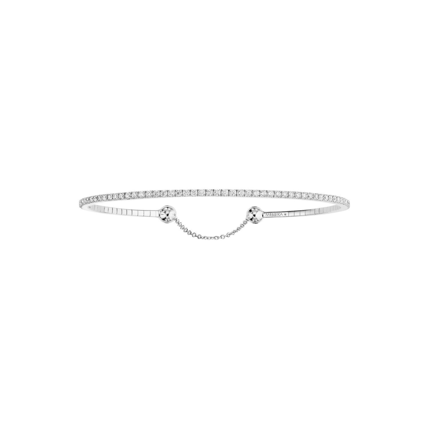 Bracelet Messika Skinny en or blanc et diamants