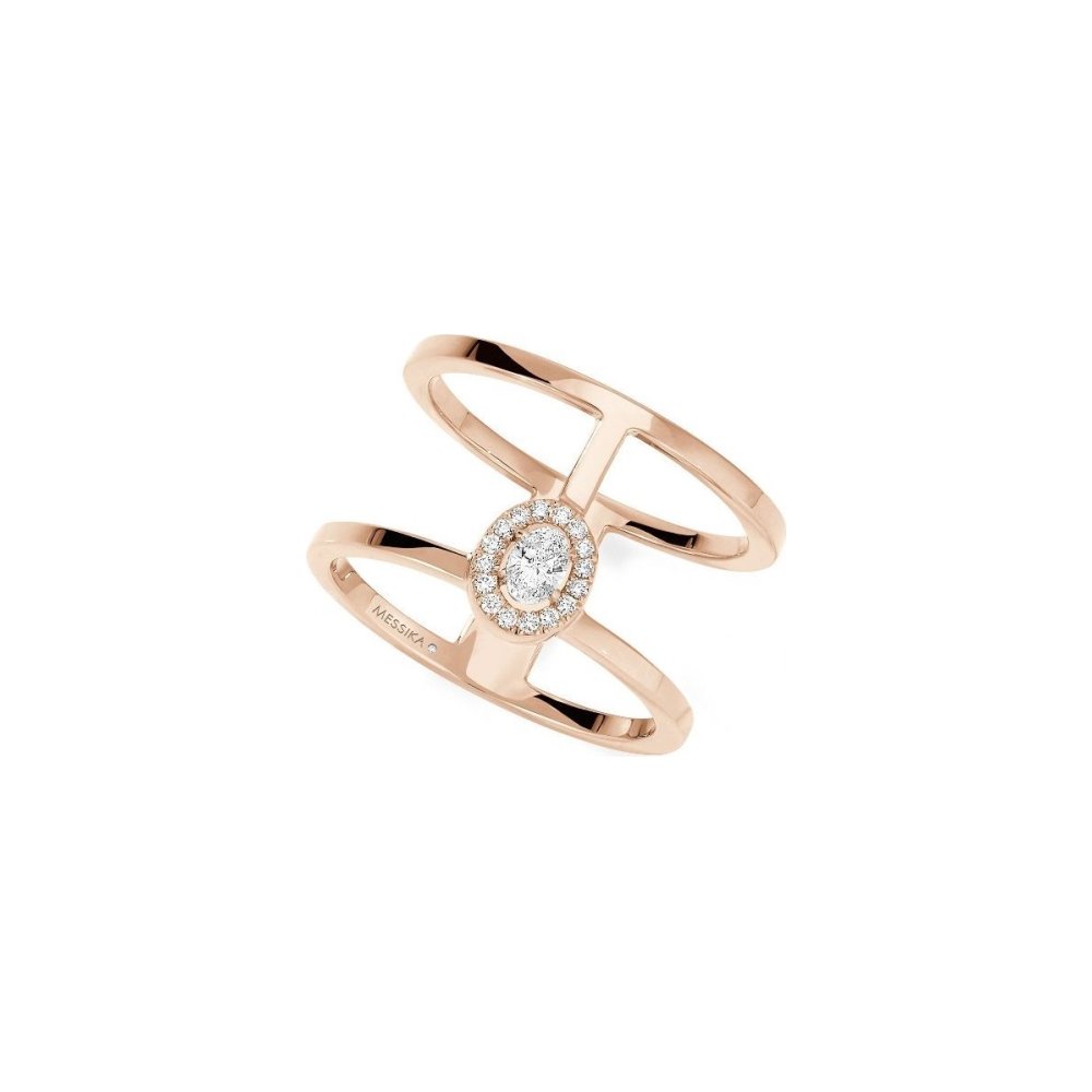 Bague Messika Glam’Azone 2 rangs en or rose et diamants