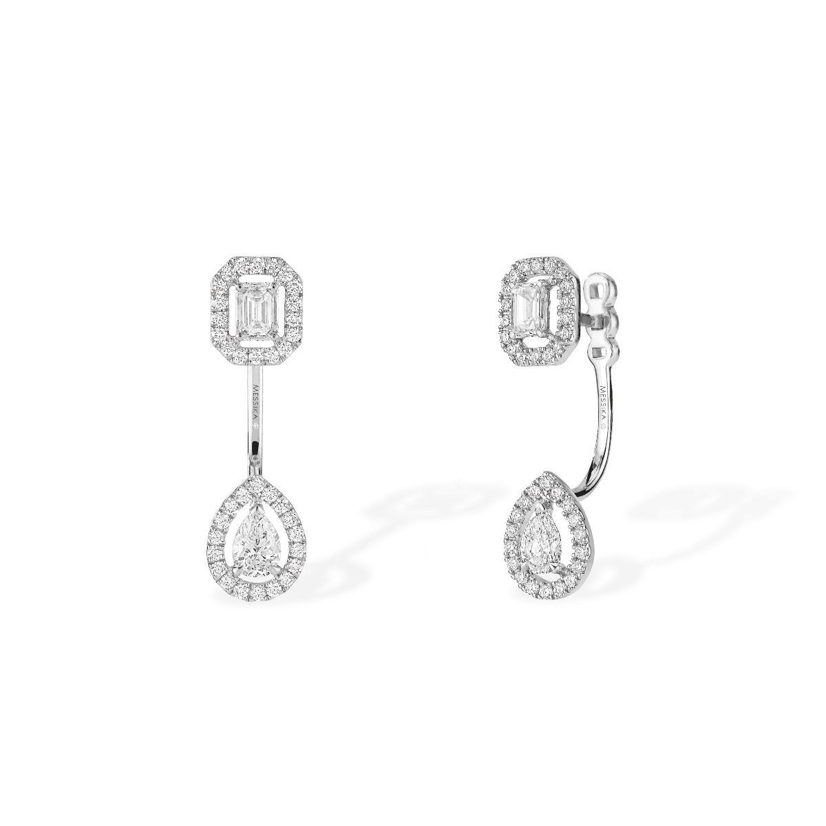 Boucles d'oreilles Messika My Twin Toi & Moi en or blanc et diamants 4x0.15ct