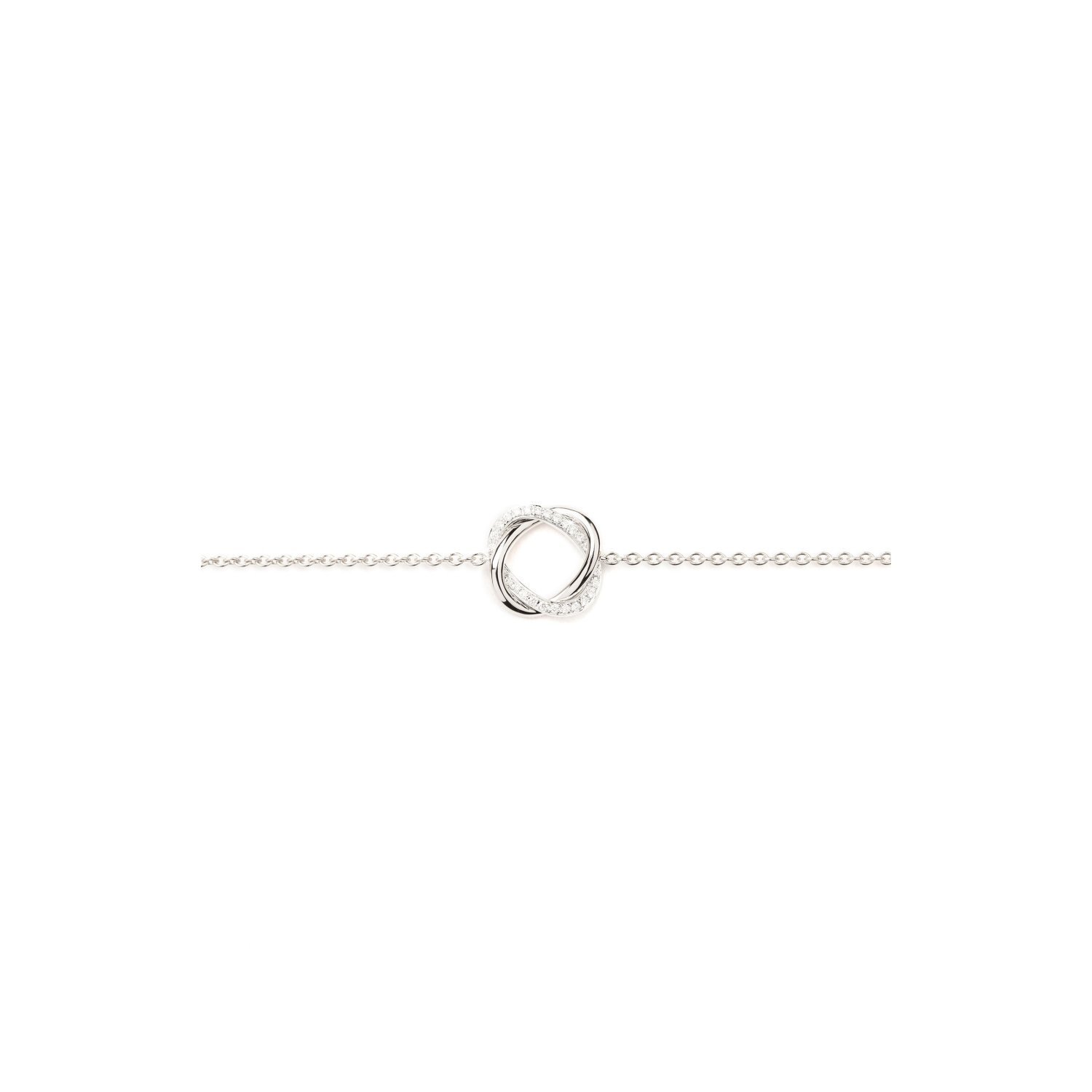 Bracelet Poiray Tresse PM en or blanc et diamants