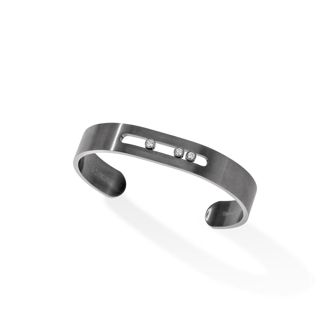 Bracelet Messika Move Titanium en titane graphite et diamants