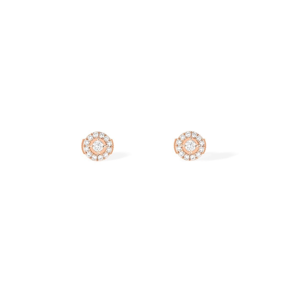 Boucles d'oreilles Messika Joy en or rose et diamants 2x0.03ct