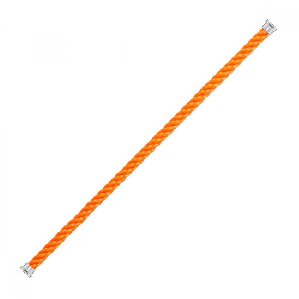 Câble FRED interchangeable Grand Modèle en corderie orange fluo, embouts acier