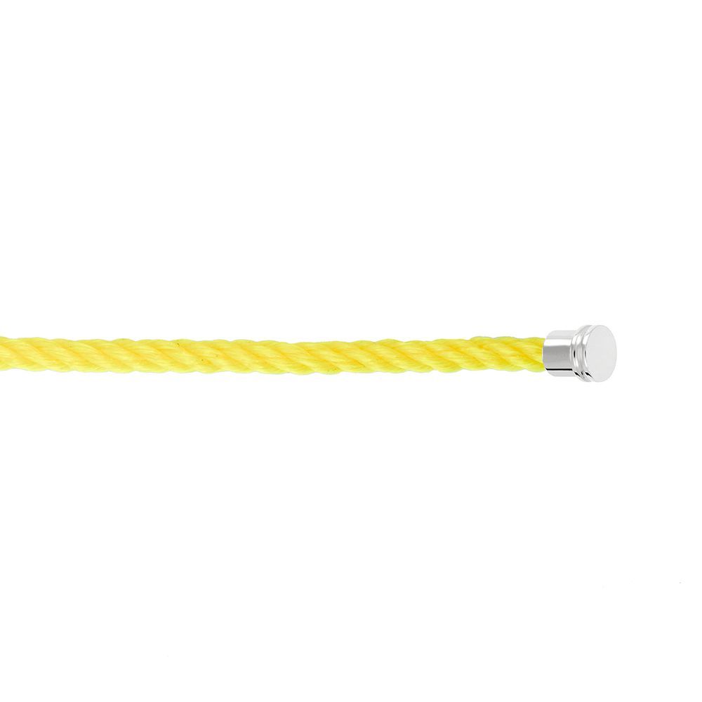 Câble FRED interchangeable Moyen Modèle en corderie jaune fluo, embouts acier